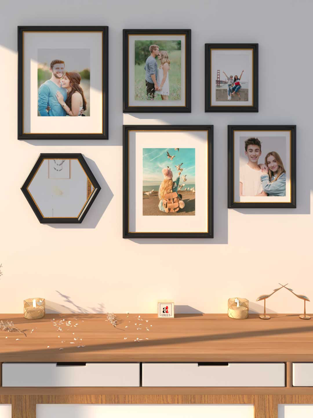 

Art Street Set of 6 Black Solid Photo Frames