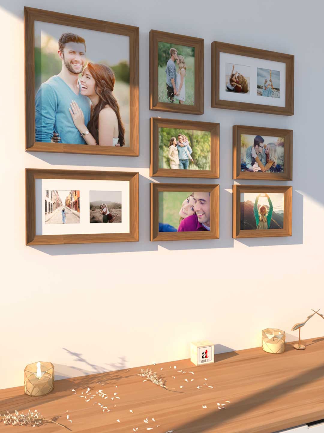 

Art Street Set of 8 Brown Wall Photo Frames
