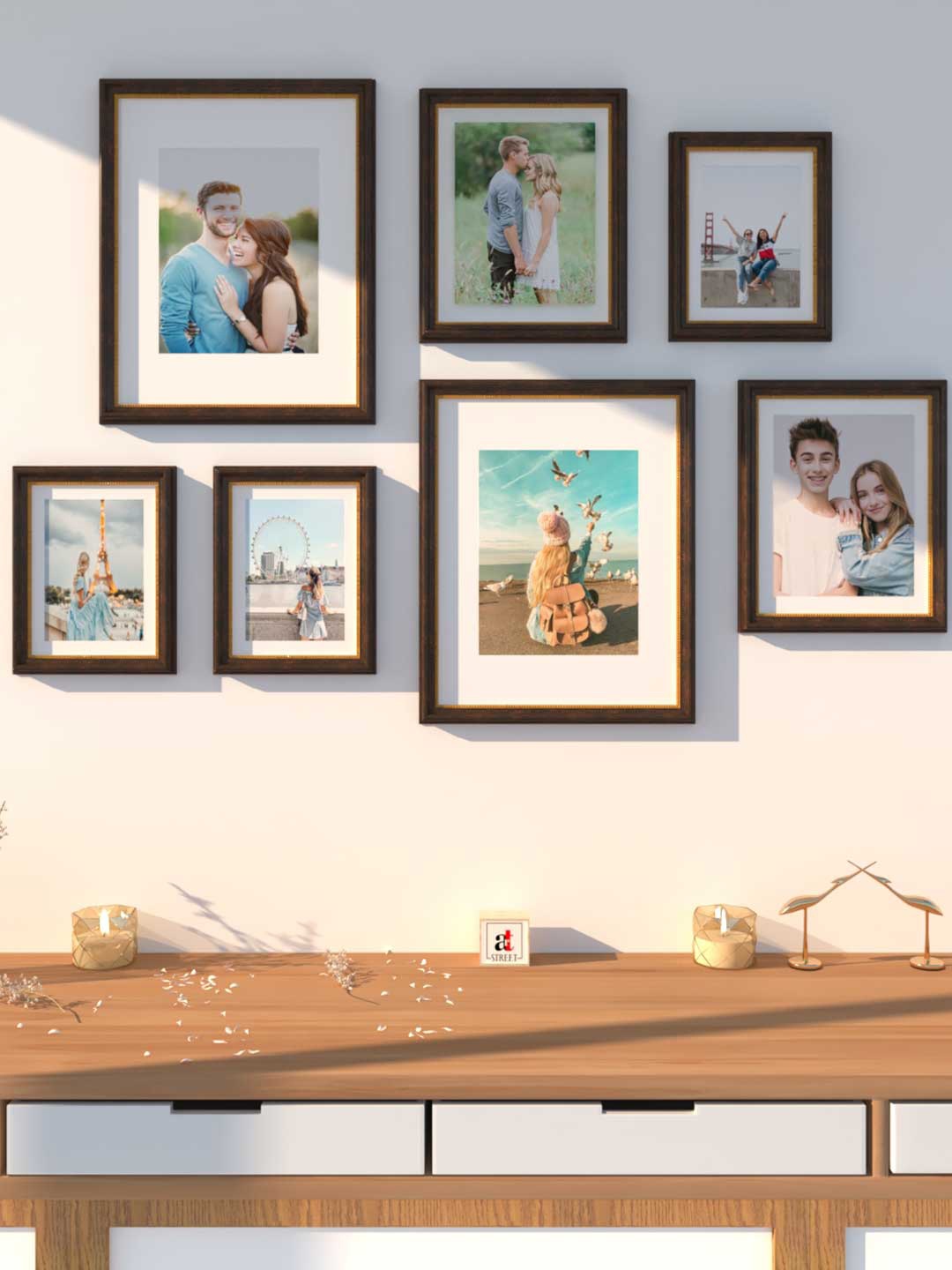 

Art Street Set Of 7 Brown Solid Wall Photo Frame