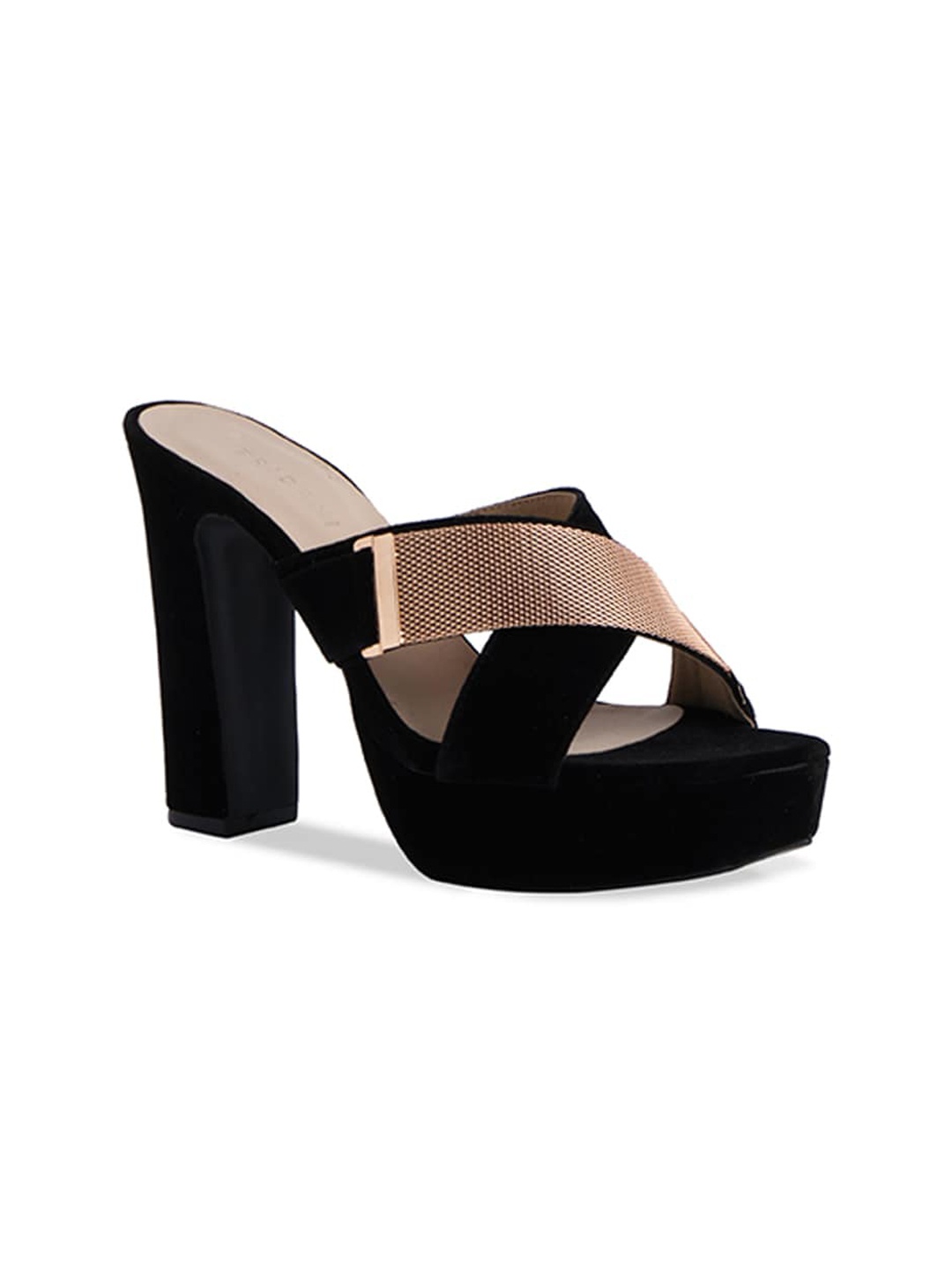 

ERIDANI Black Platform Mules