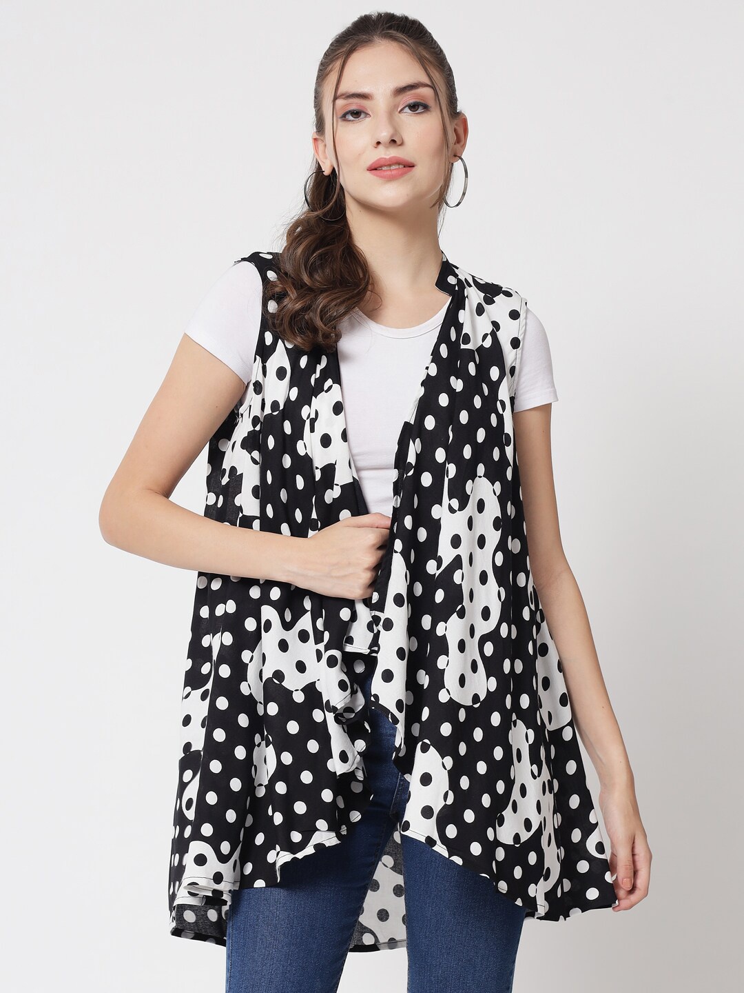 

The Dry State Women Black & White Printed Shrug