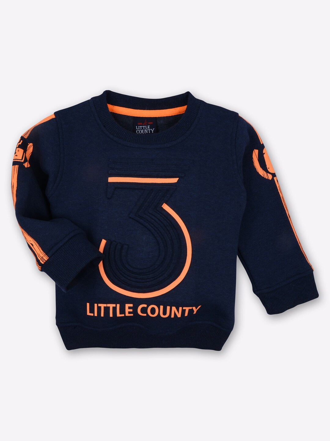 

Little County Boys Navy Blue Printed Sweatshirt