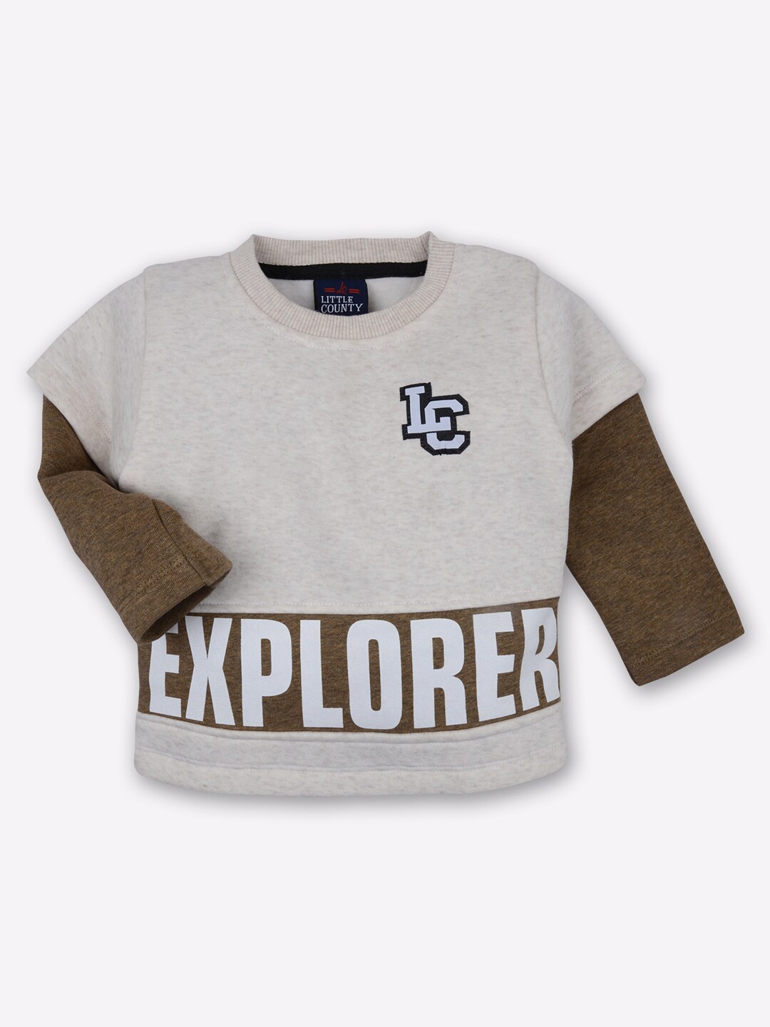 

Little County Boys Beige Printed Sweatshirt