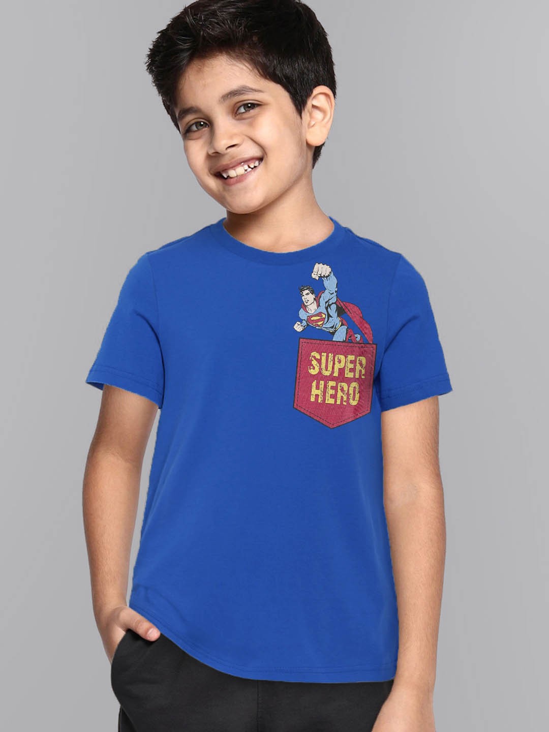 

Kids Ville Boys Blue Superman Applique T-shirt