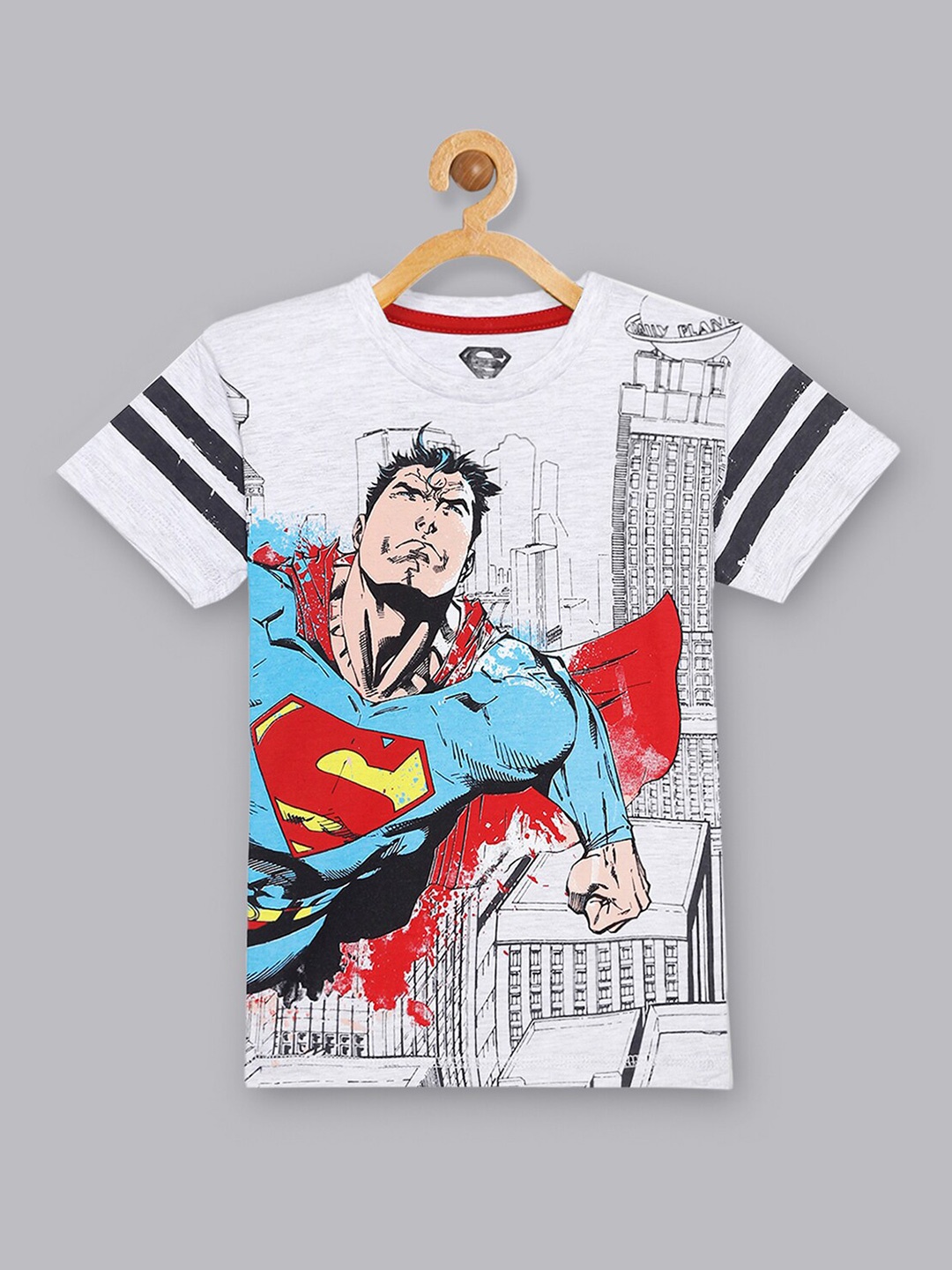 

Kids Ville Boys Grey Superman Printed Applique T-shirt