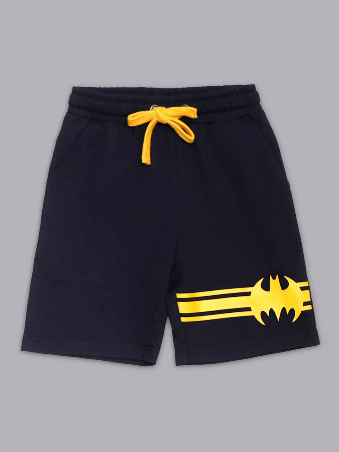 

Kids Ville Boys Navy Blue Printed Batman Shorts