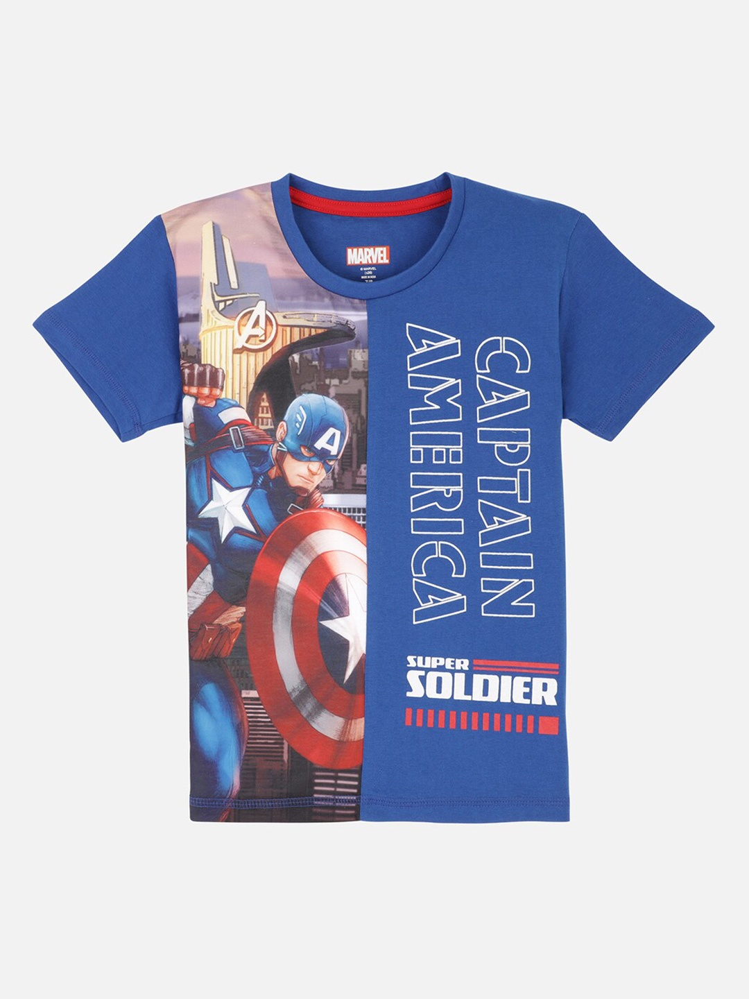 

Kids Ville Boys Blue Captain America Featured Tshirt