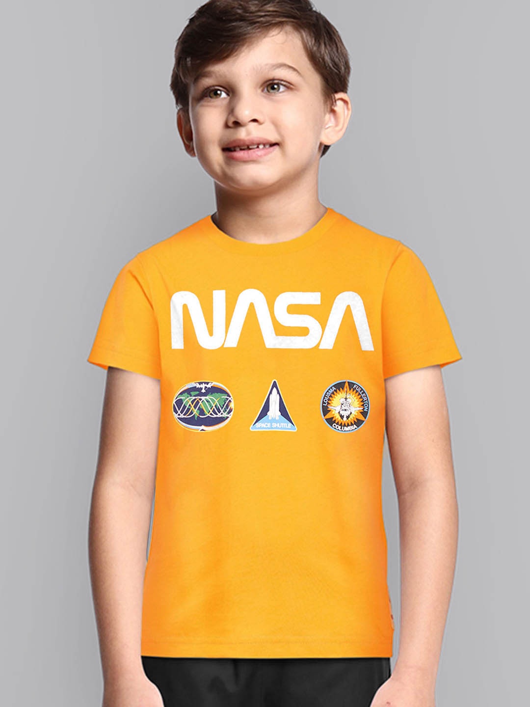 

Kids Ville Boys Orange Nasa Featured Crew Neck T-shirt