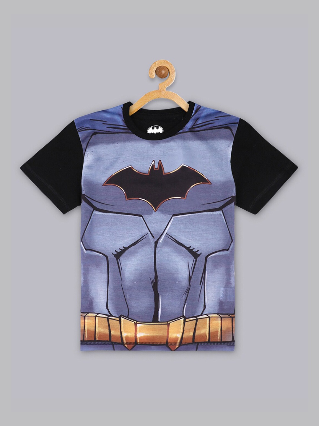 

Kids Ville Boys Multicoloured Batman Printed Raw Edge T-shirt, Multi