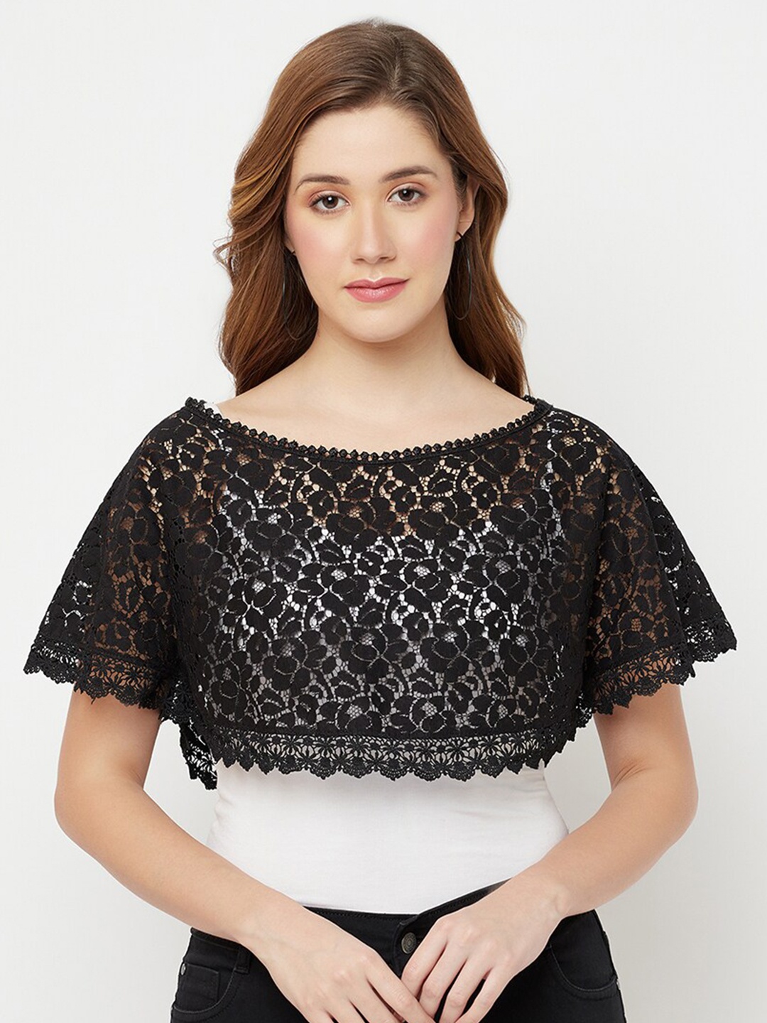 

Espresso Women Black Waterfall Shrug