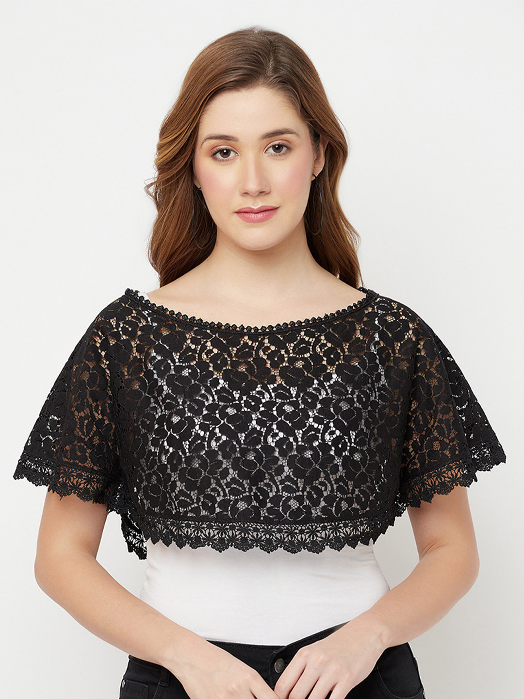 Espresso Women Black Waterfall Shrug