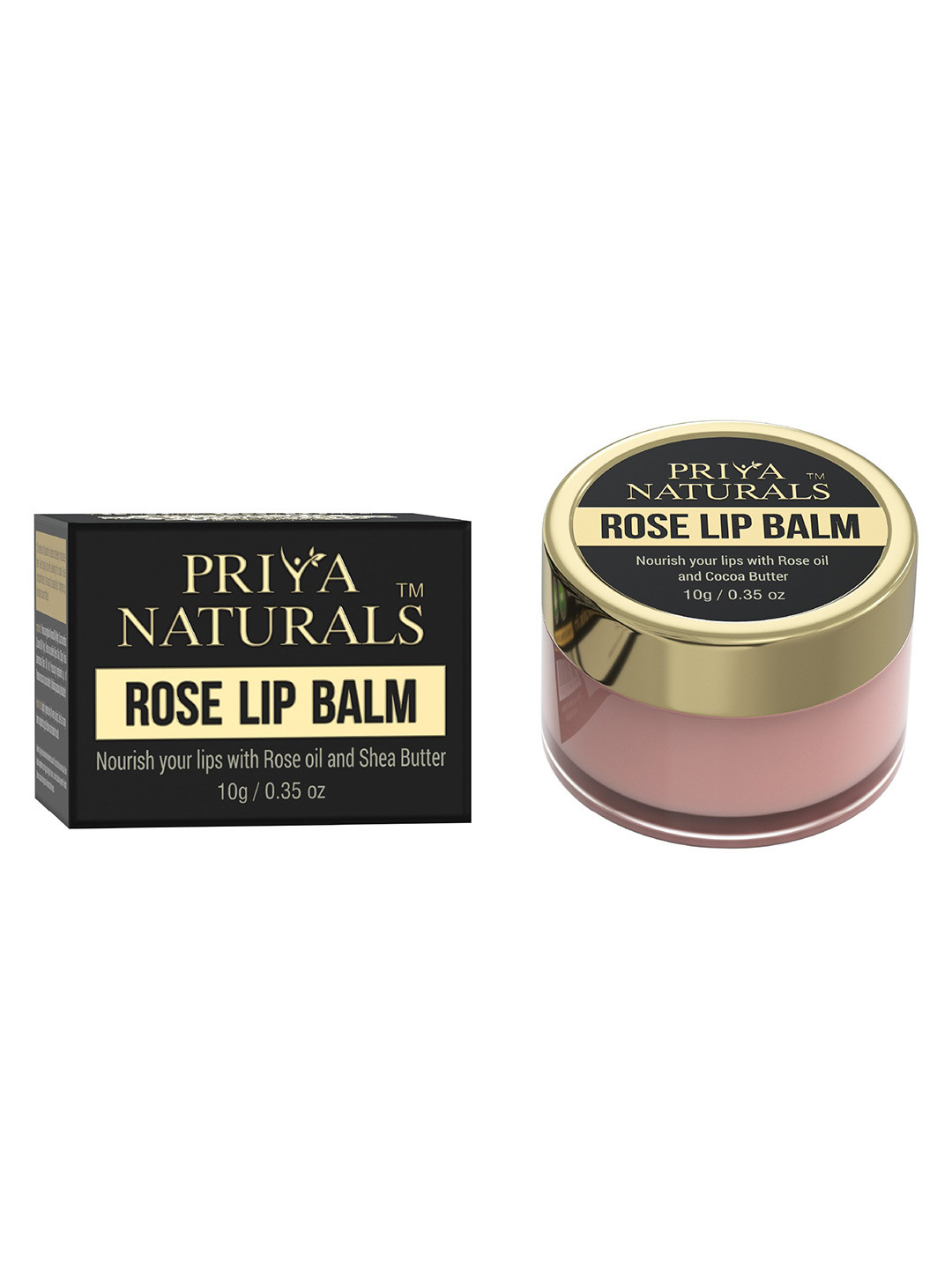 

PRIYA NATURALS Handcrafted Rose Lip Balm with Aroma of Pure Rose Oil - 10 g, Black