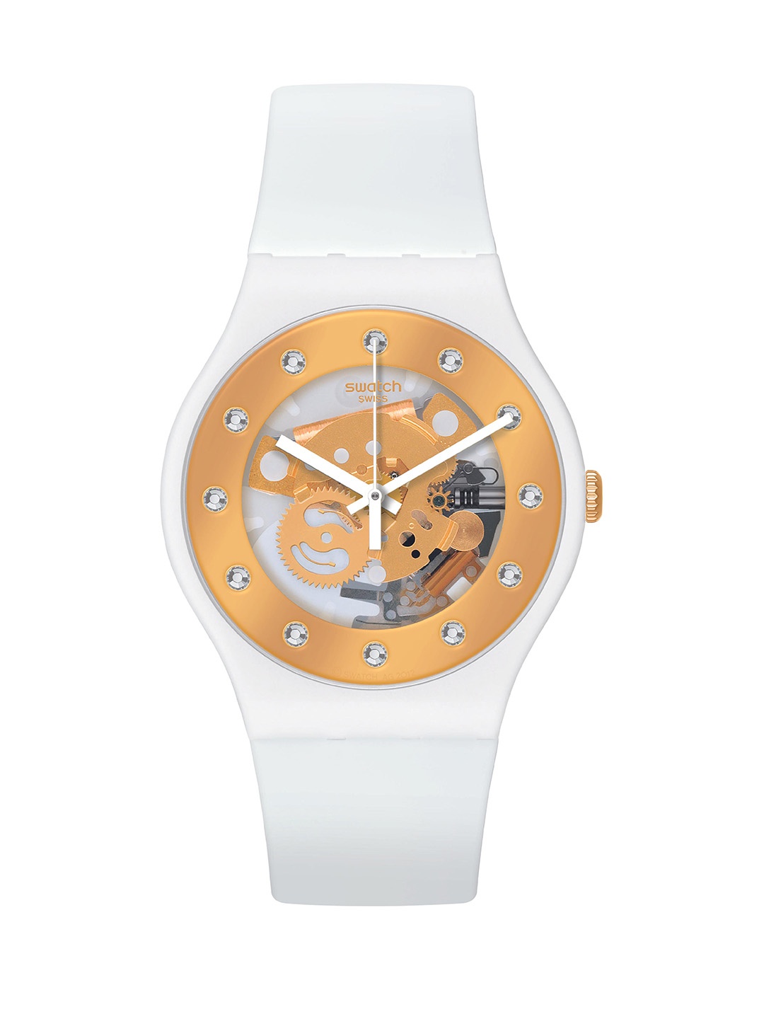 

Swatch Unisex Embellished Dial & Straps Analogue Watch SUOZ148, Yellow