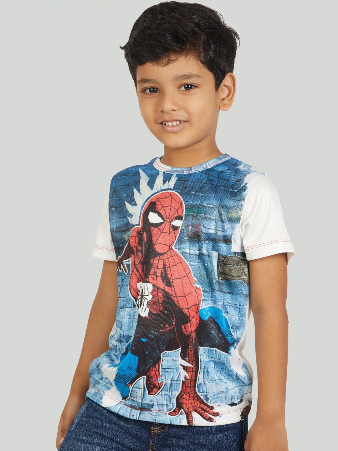 

Zalio Boys White Spiderman Printed T-shirt