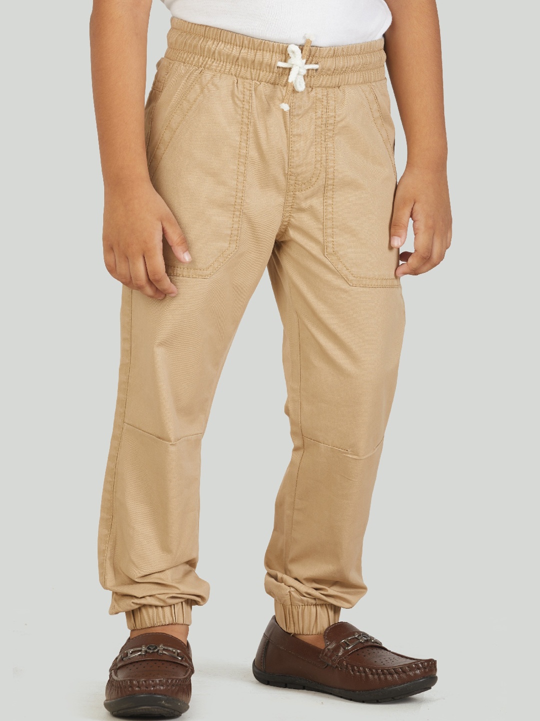 

Zalio Boys Beige Joggers Trousers