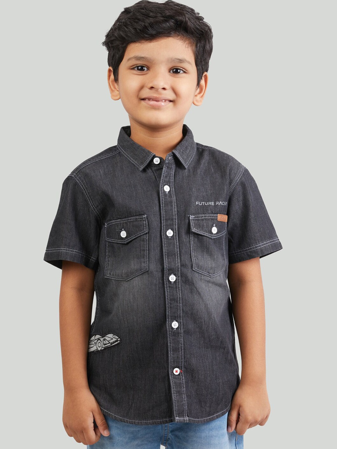 

Zalio Boys Black Comfort Casual Shirt