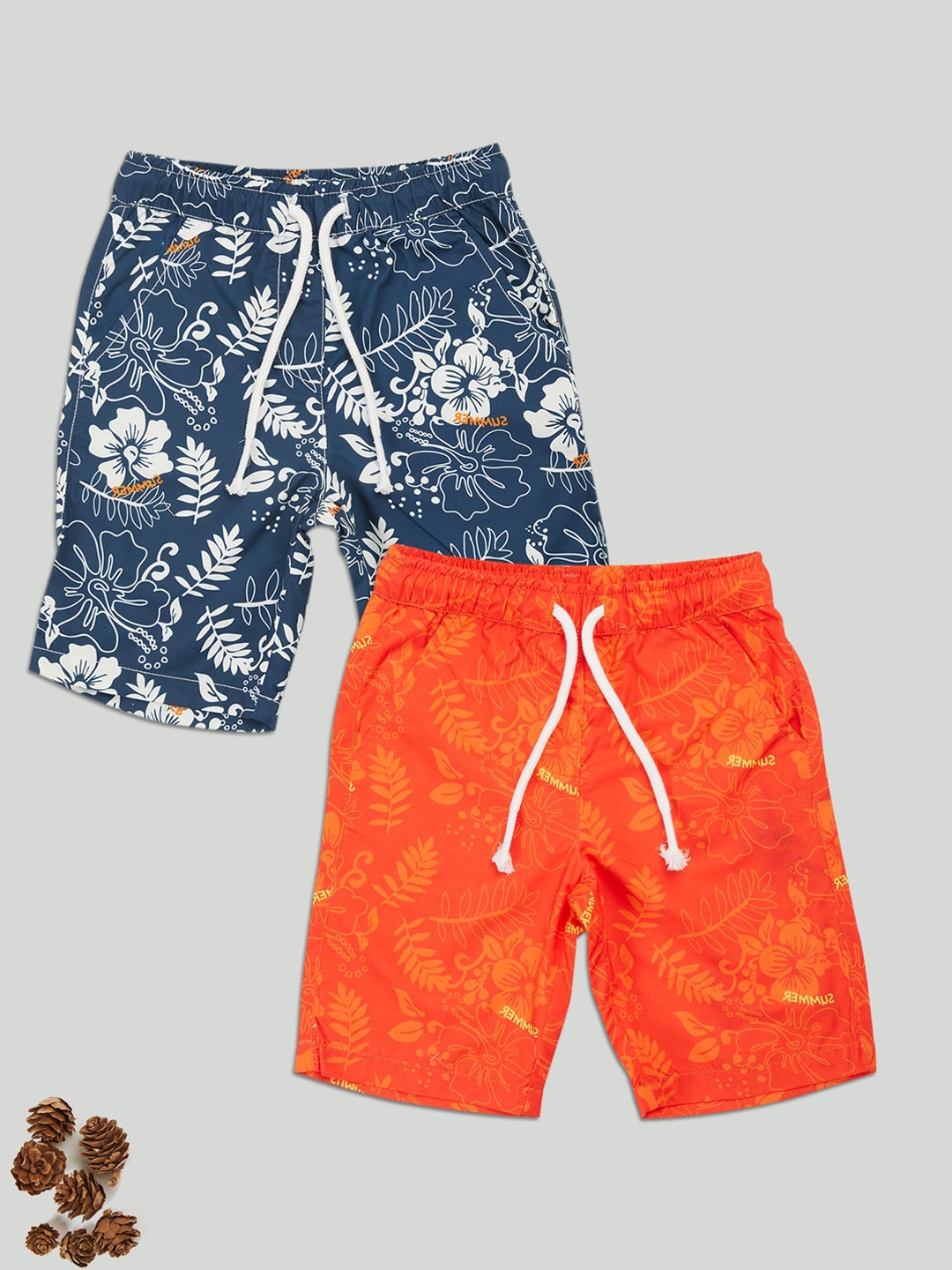 

Zalio Boys Multicoloured Floral Printed Shorts, Multi