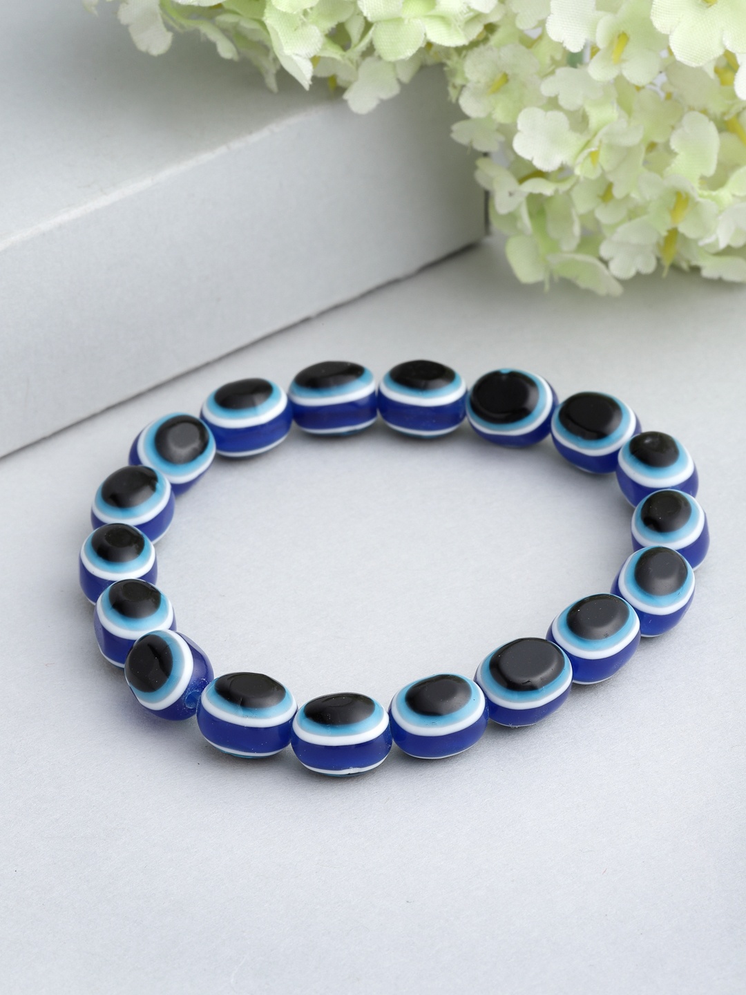

PANASH Unisex Blue & White Handcrafted Charm Bracelet