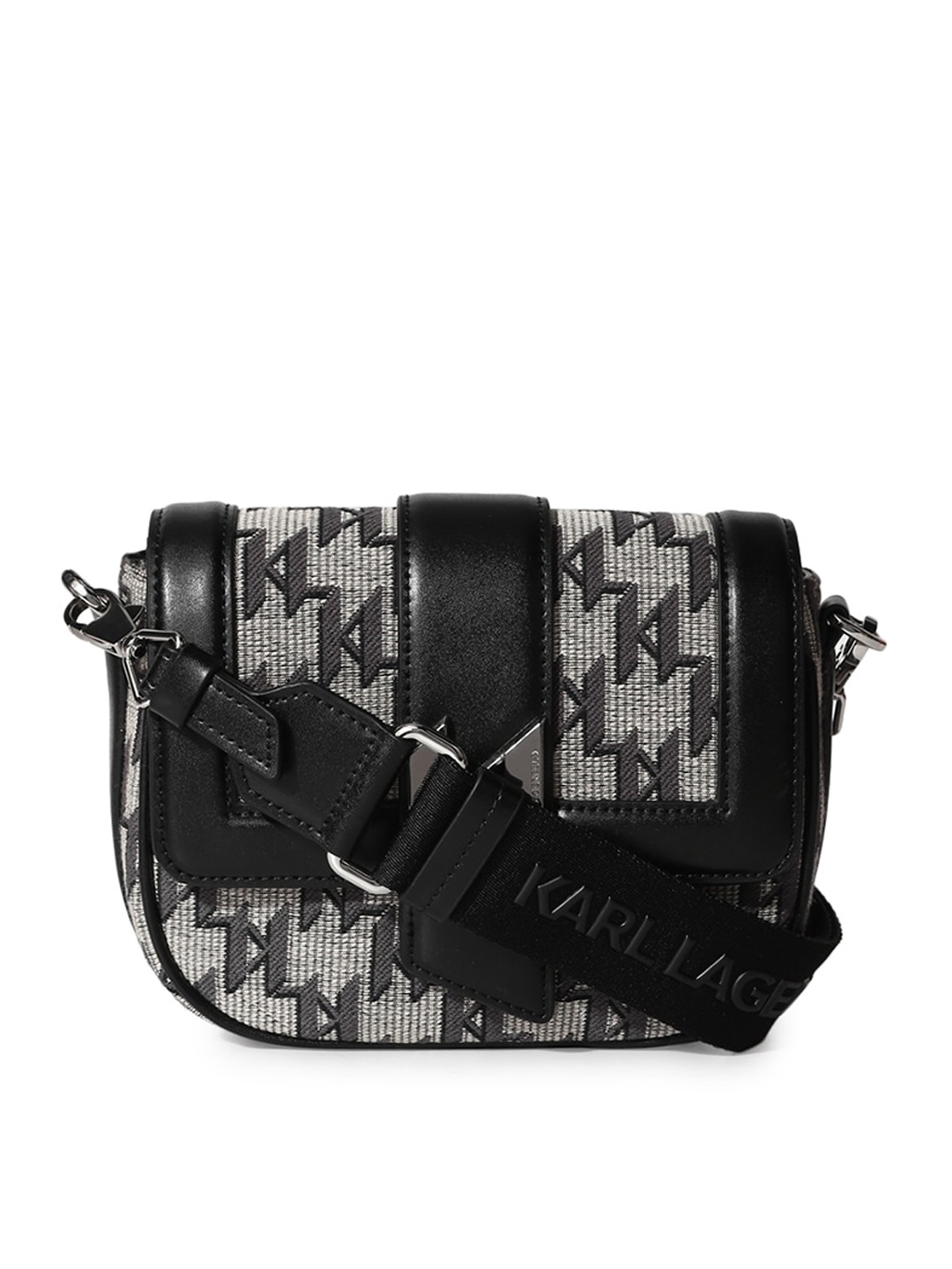 

Karl Lagerfeld Multicoloured Textured Leather Half Moon Sling Bag, Multi