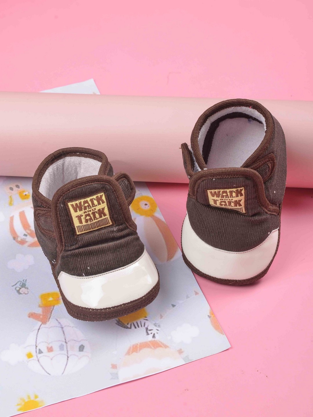 

POPLINS Infant Kids Brown Solid Booties
