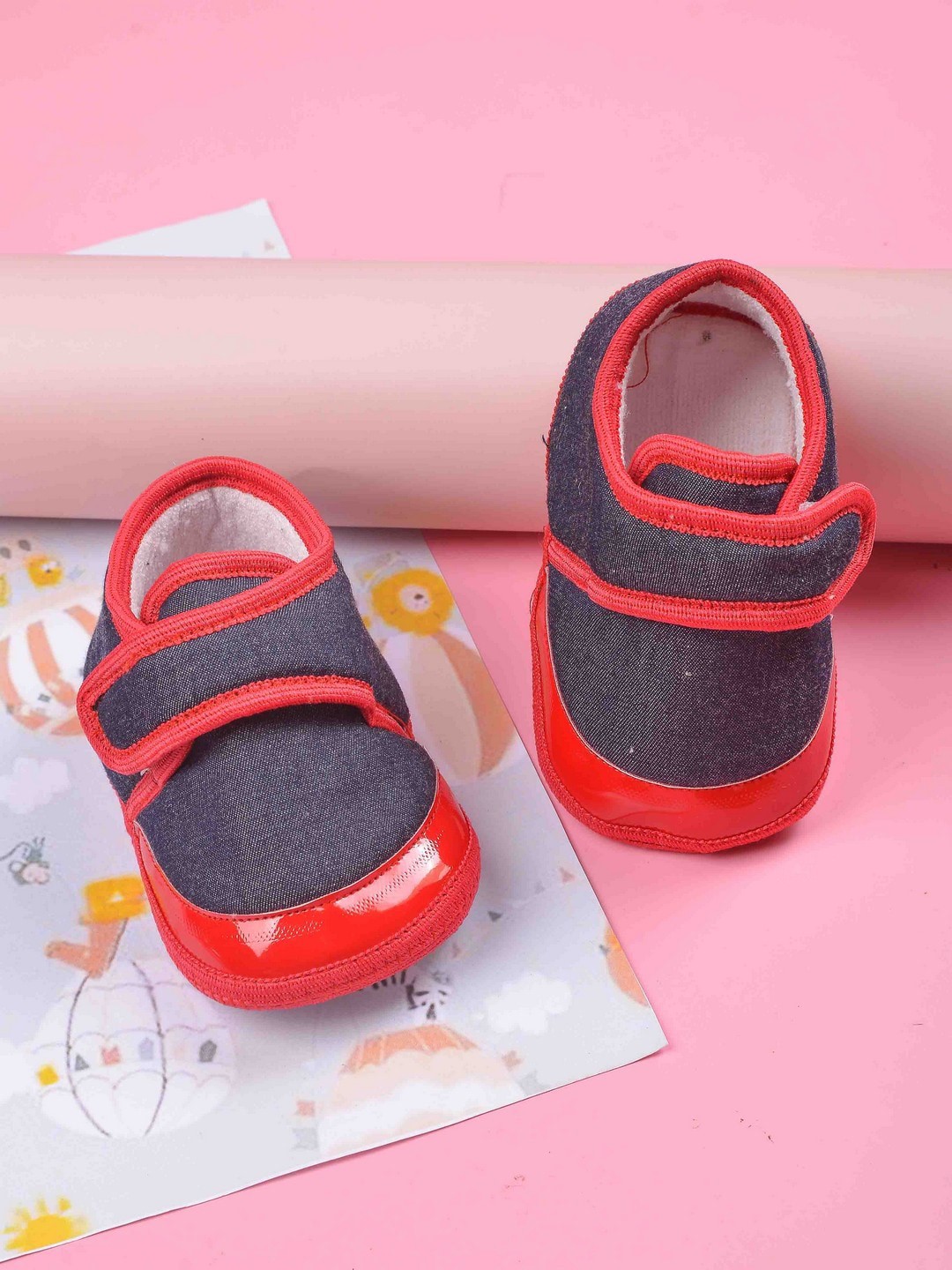 

POPLINS Infant Kids Blue Solid Cotton Booties