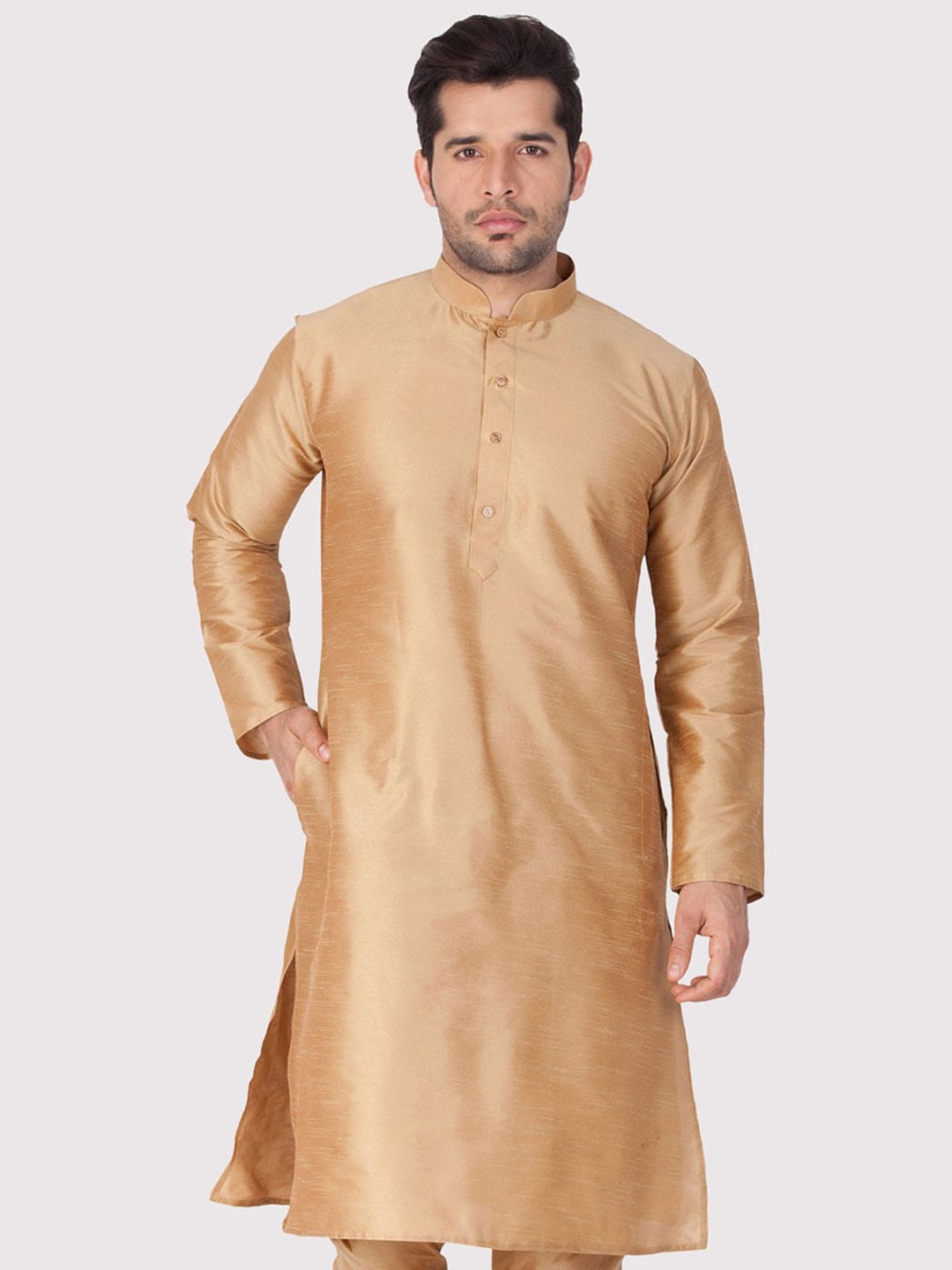 

VASTRAMAY Men Rose Gold Thread Work Kurta