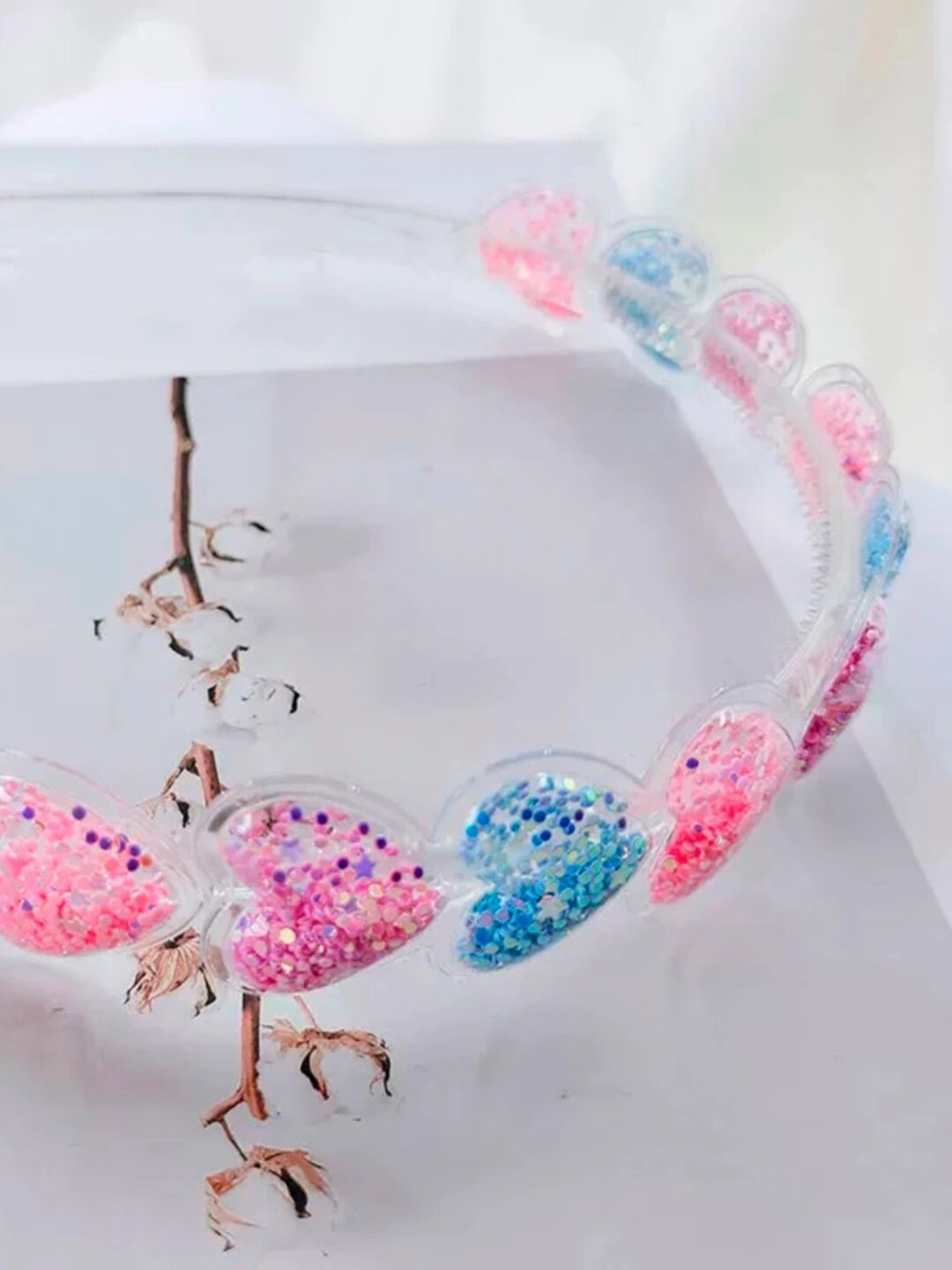 

OOMPH Girls Pink & Blue Embellished Hairband