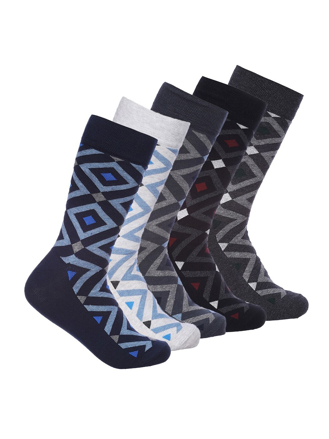 

VINENZIA Men Pack of 5 Assorted Printed Above Ankle Length Socks