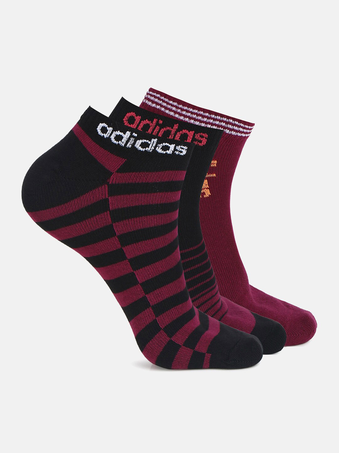 

ADIDAS Women Pack Of 3 Assorted Ankle-Length Socks, Black