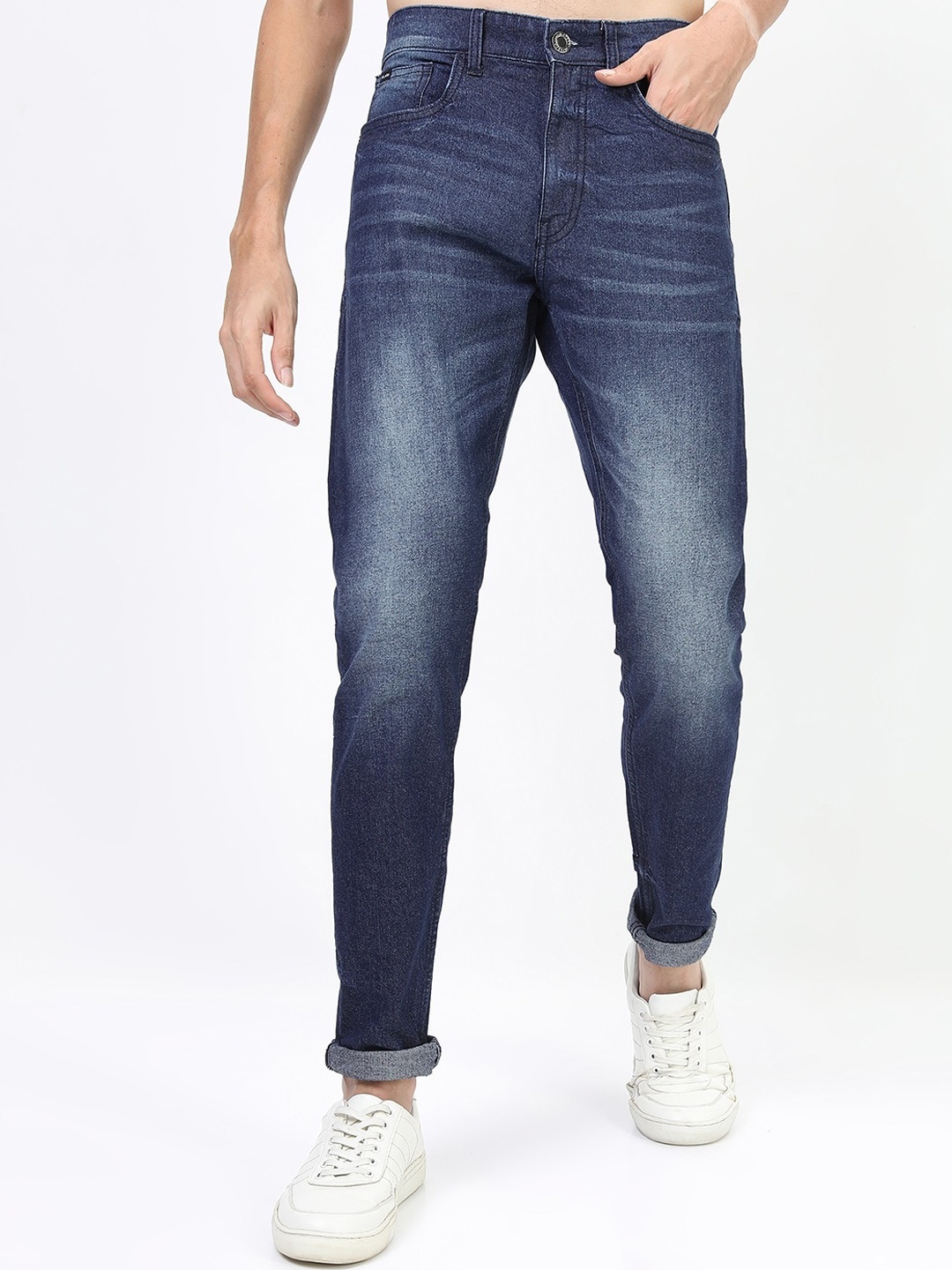 

HIGHLANDER Men Blue Tapered Fit Heavy Fade Stretchable Jeans