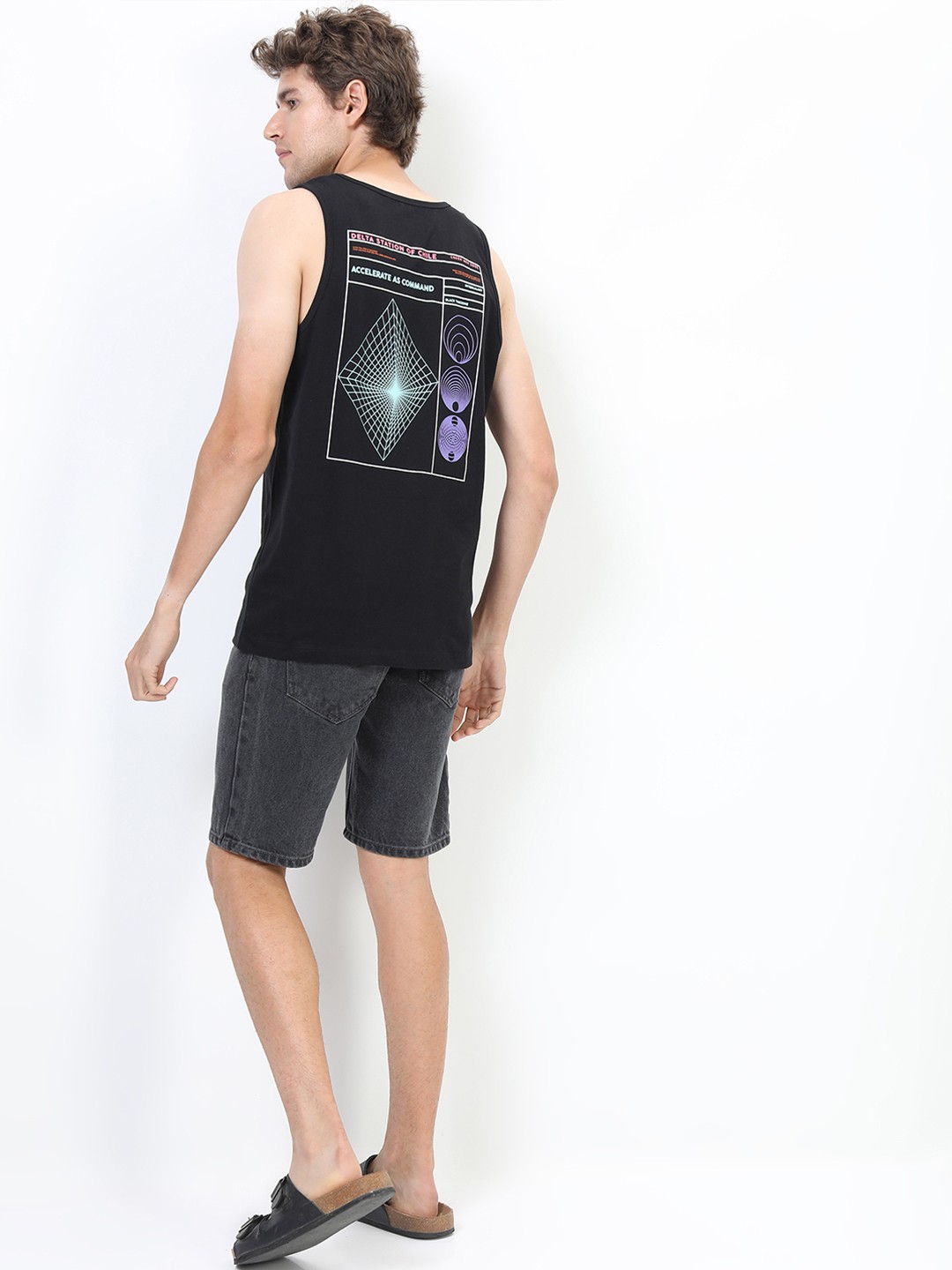 

HIGHLANDER Men Black Printed Round Neck Slim Fit T-shirt