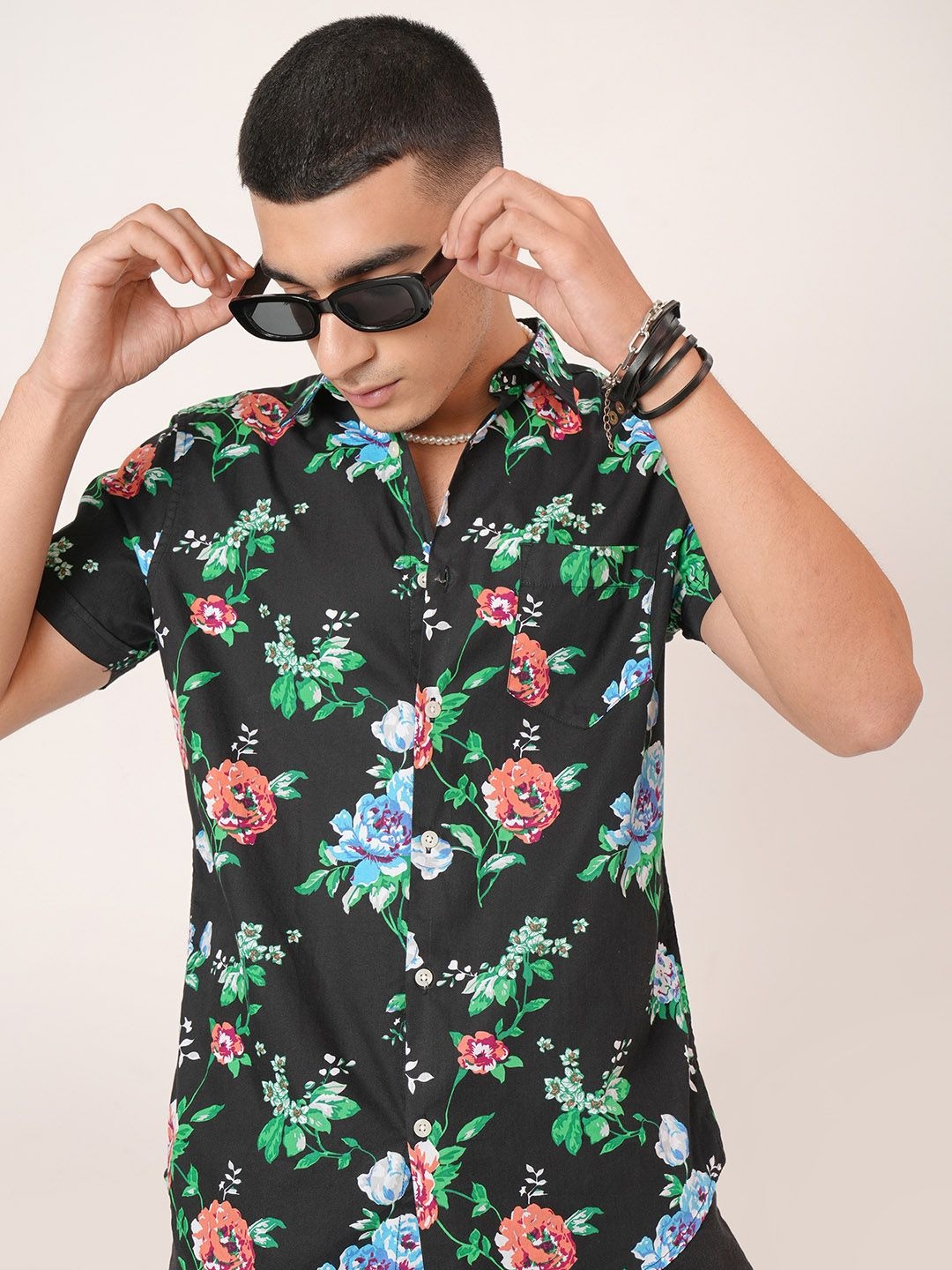 

HIGHLANDER Men Black Slim Fit Casual Shirt