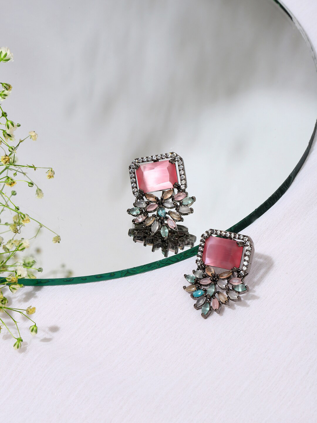 

RITU SINGH Pink Contemporary Studs Earrings