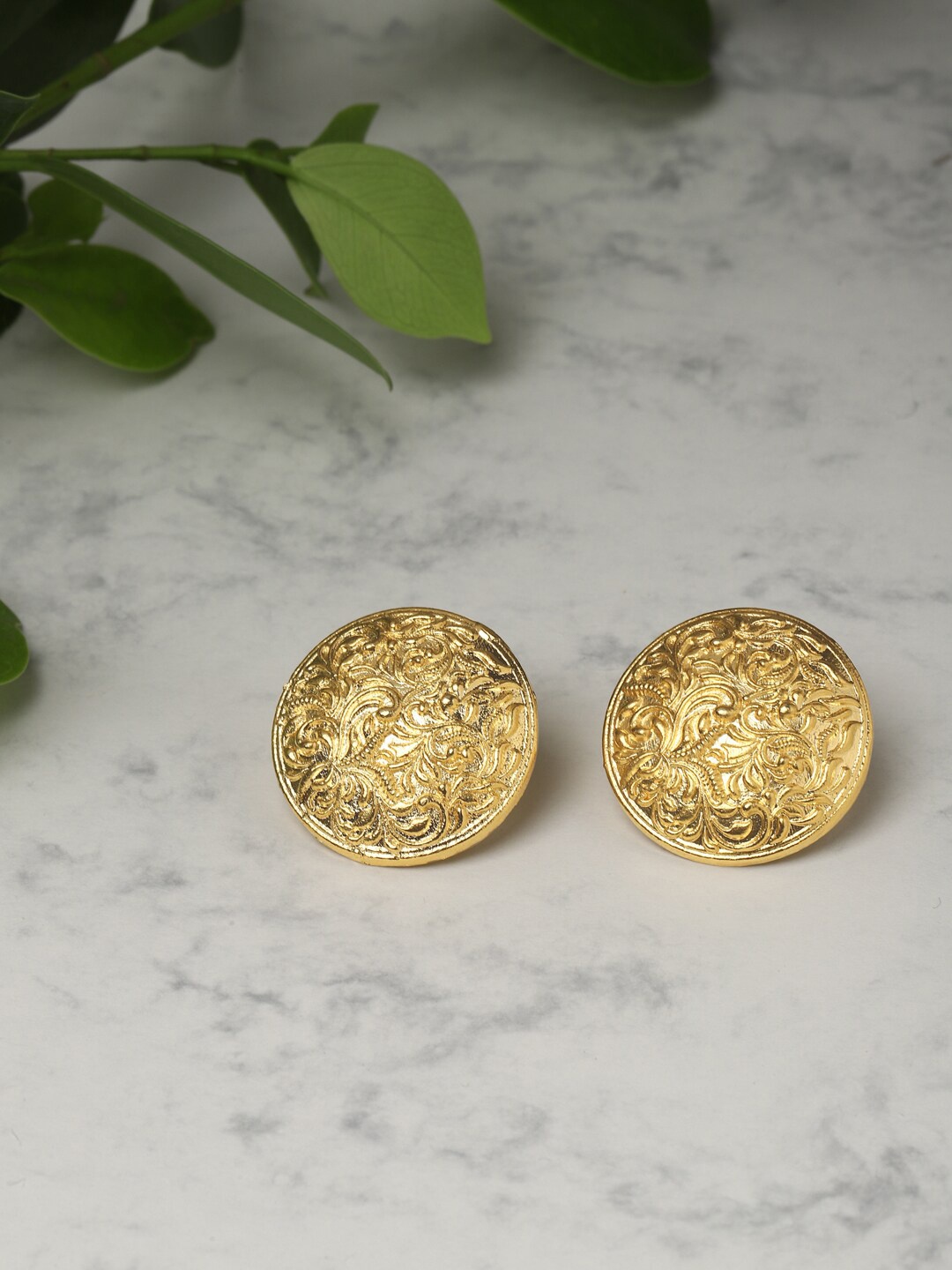 

RITU SINGH Gold-Toned Contemporary Jhumkas Earrings