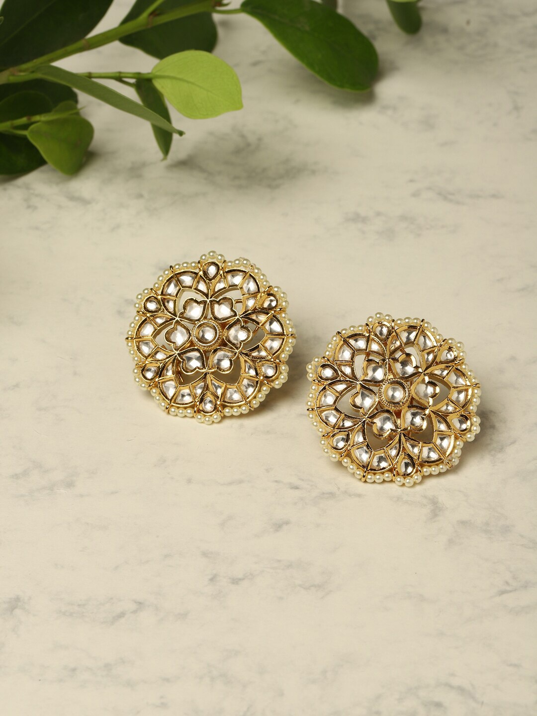 

RITU SINGH Gold-Toned Contemporary Drop Earrings