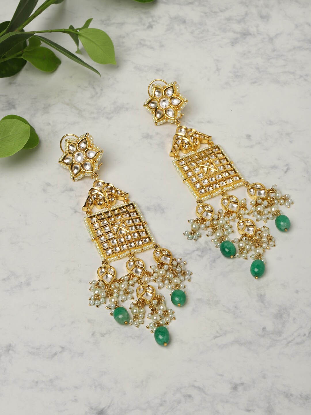 

RITU SINGH Gold-Toned Contemporary Drop Earrings