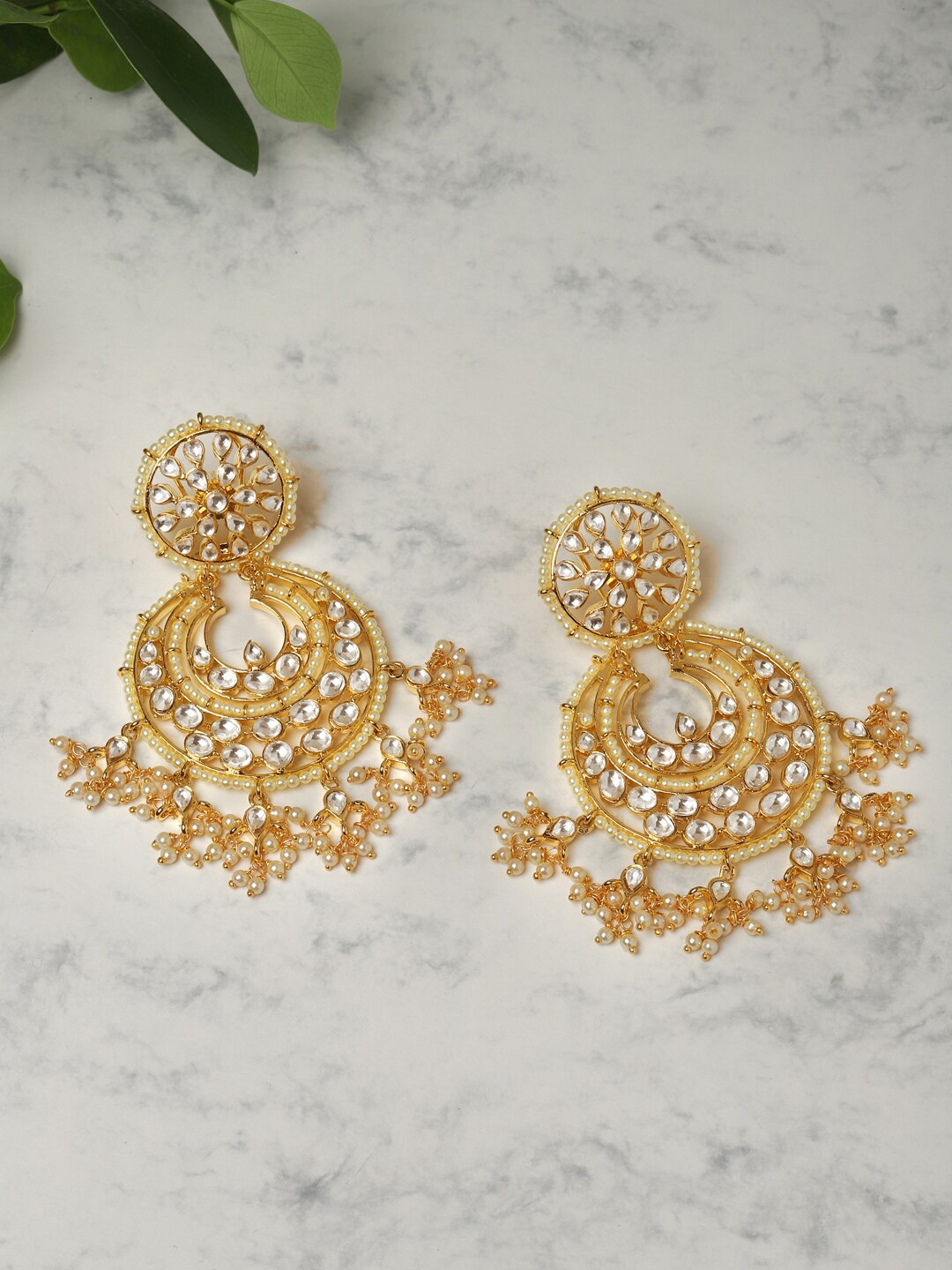 

RITU SINGH Gold-Toned Contemporary Drop Earrings