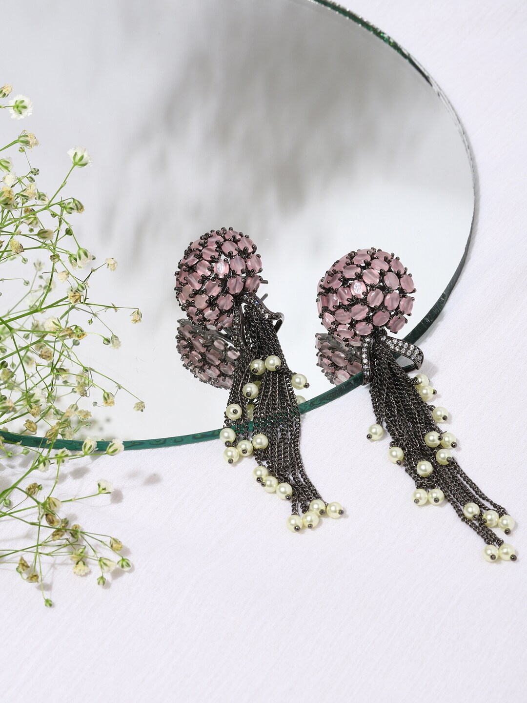 

RITU SINGH Purple Contemporary Drop Earrings