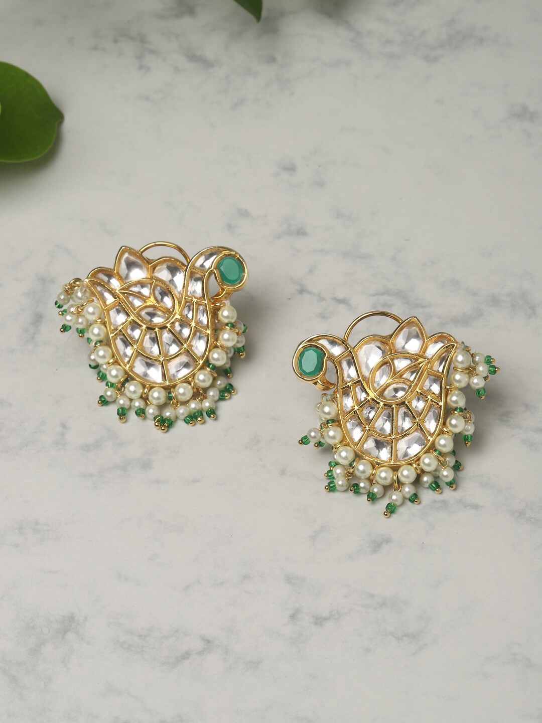 

RITU SINGH Green Contemporary Drop Earrings
