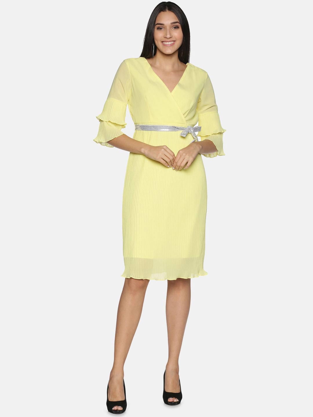 

kriatma Yellow Georgette Dress