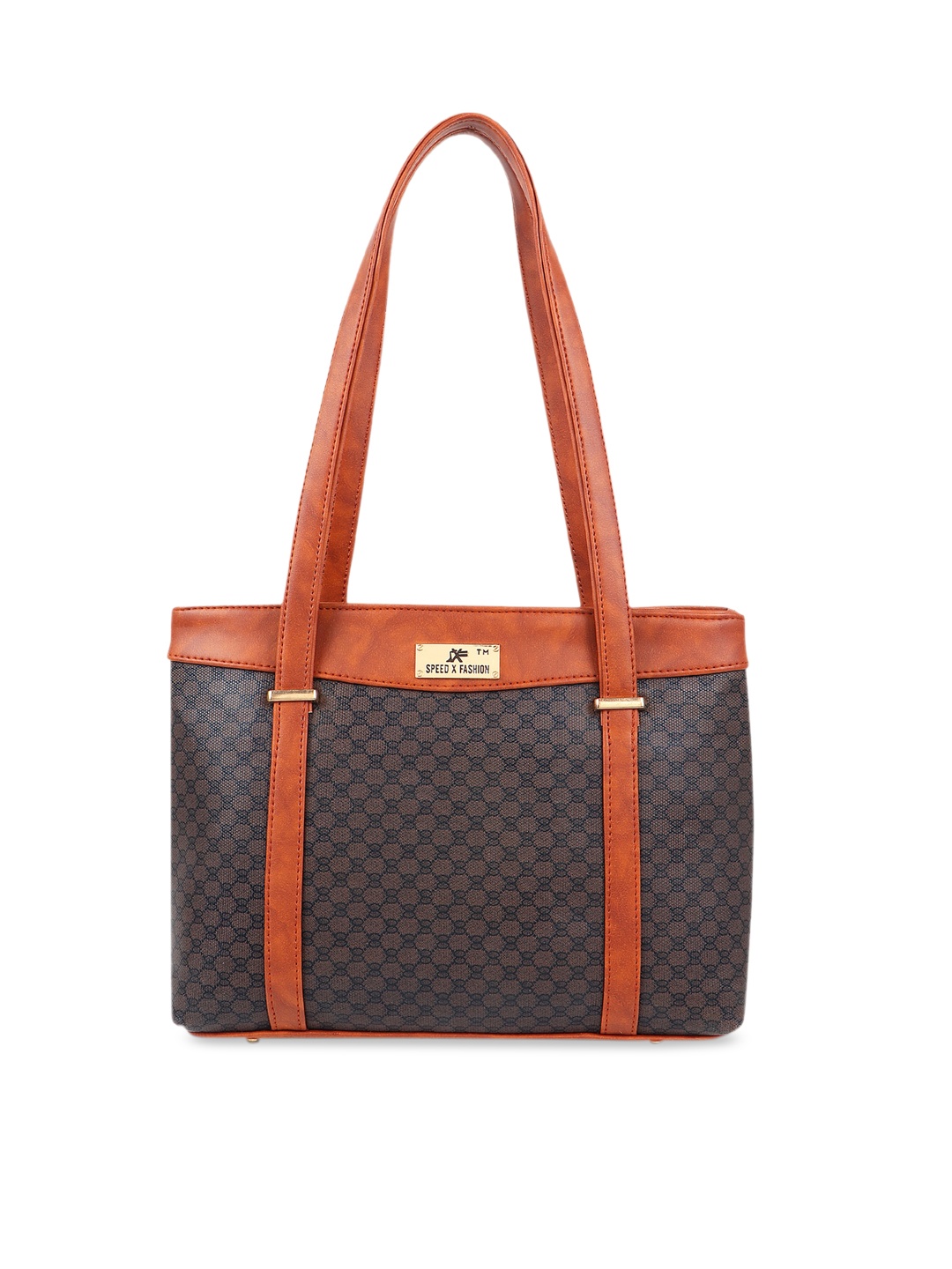 

SXF SPEED X FASHION Tan Structured Handheld Bag