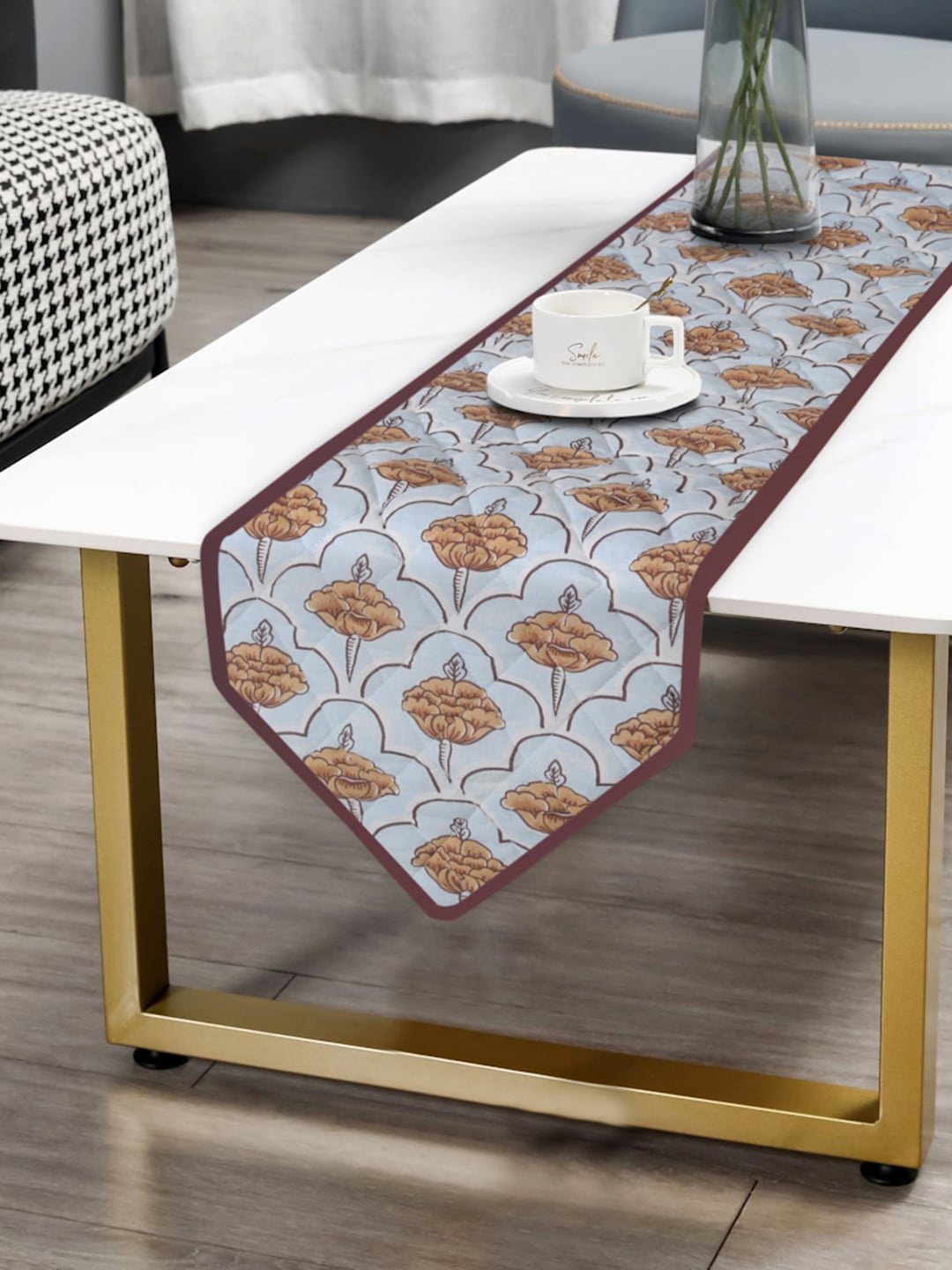 

Rajasthan Decor Blue & Brown Printed Pure Cotton Table Runners