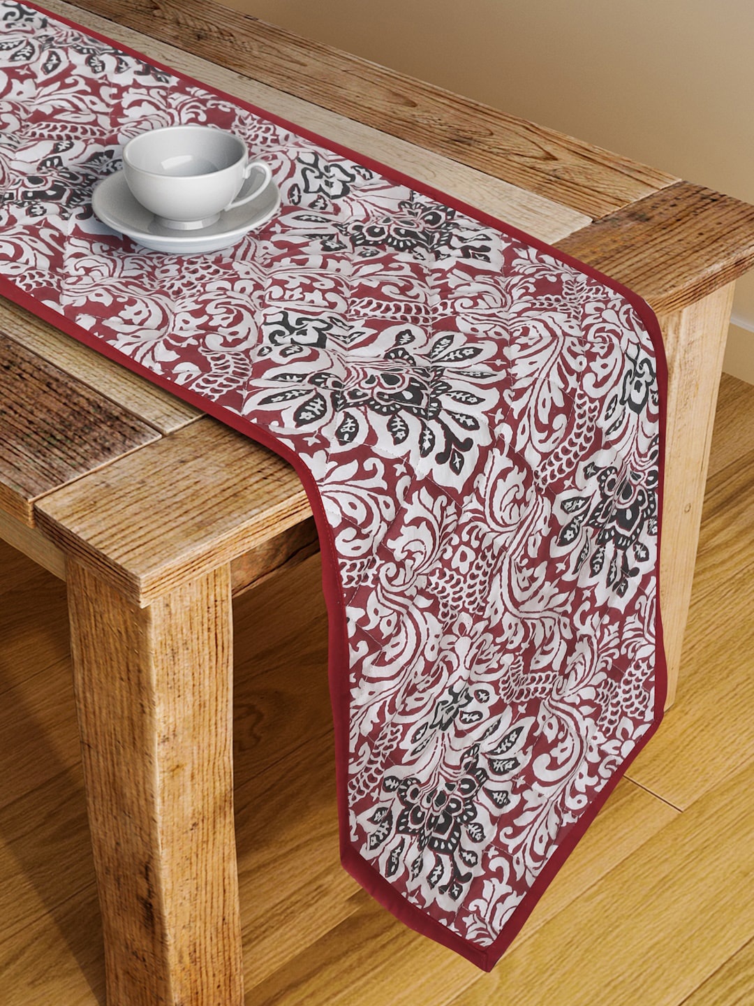 

Rajasthan Decor Red & White Printed Pure Cotton Table Runners