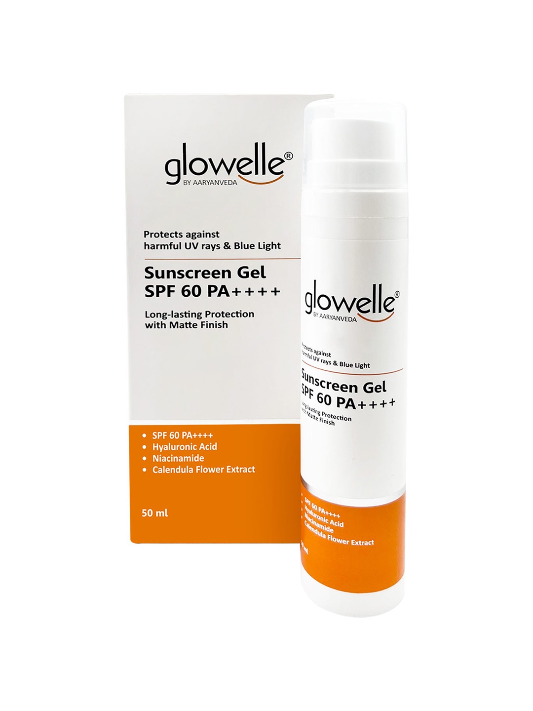 

Aryanveda Glowelle SPF 60 PA++++ Sun Protective Sunscreen Gel For UV Protection 50ml, White
