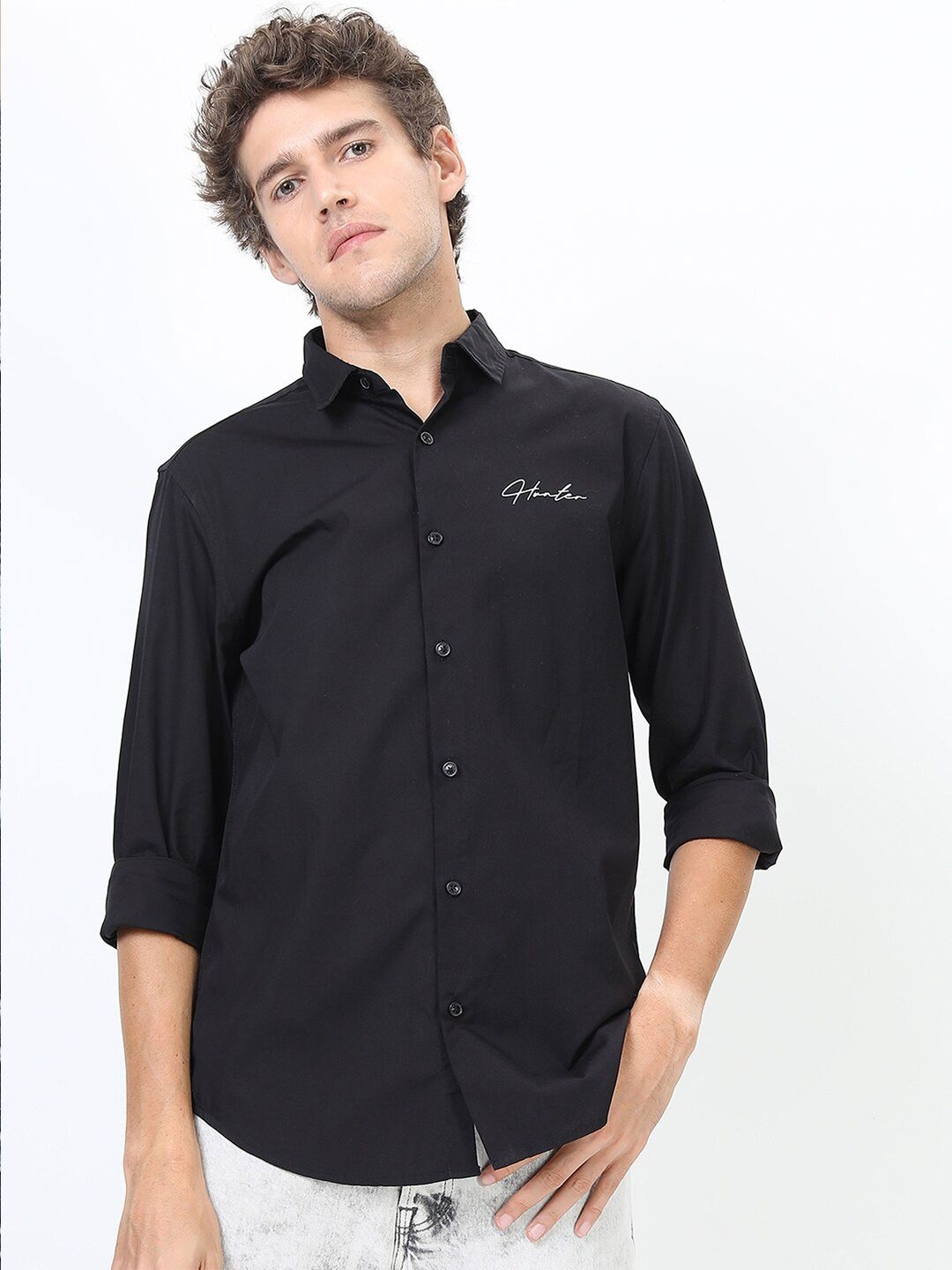 

KETCH Men Black Slim Fit Printed Casual Shirt