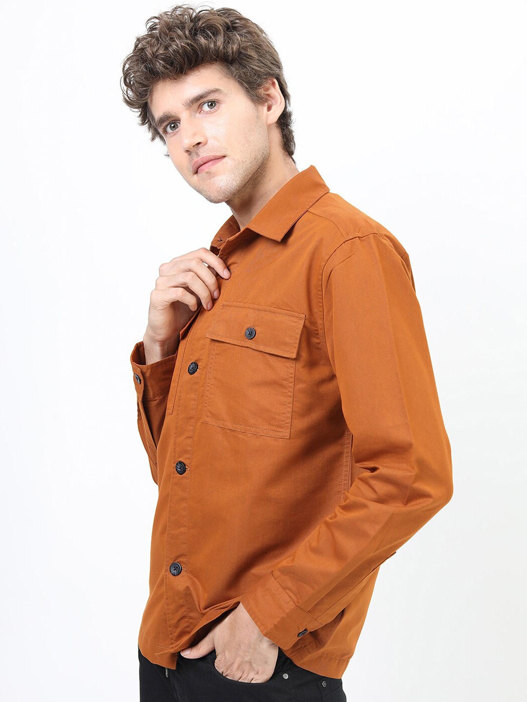 

KETCH Men Rust Orange Slim Fit Casual Shirt