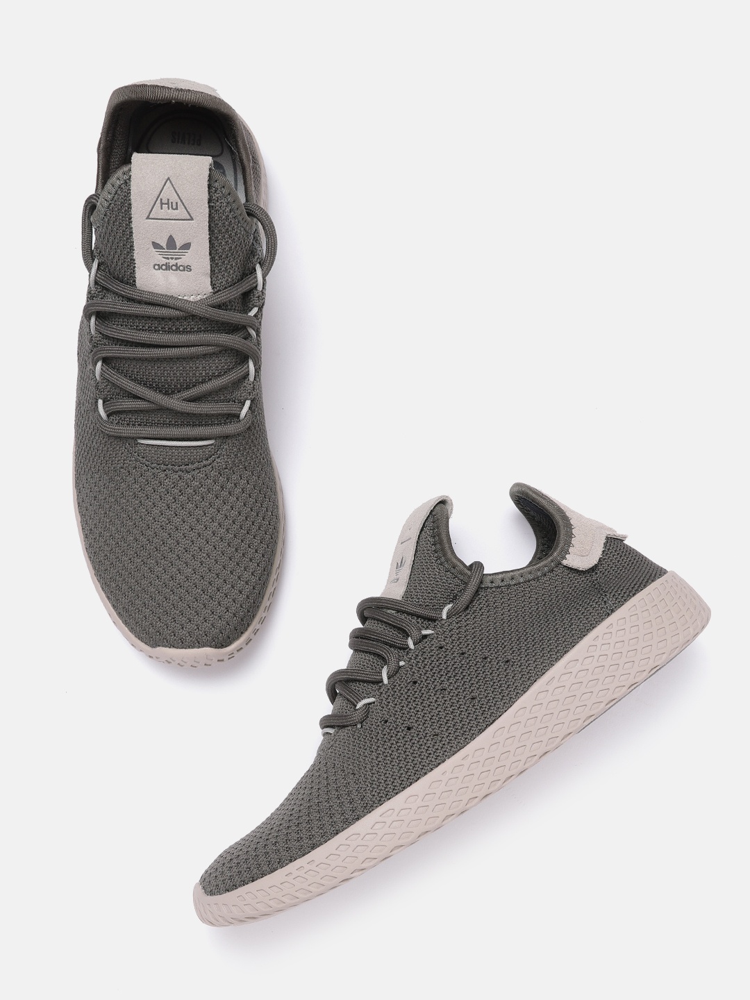 

ADIDAS Originals Men Charcoal Grey Pharrell Williams Tennis PU Sneakers