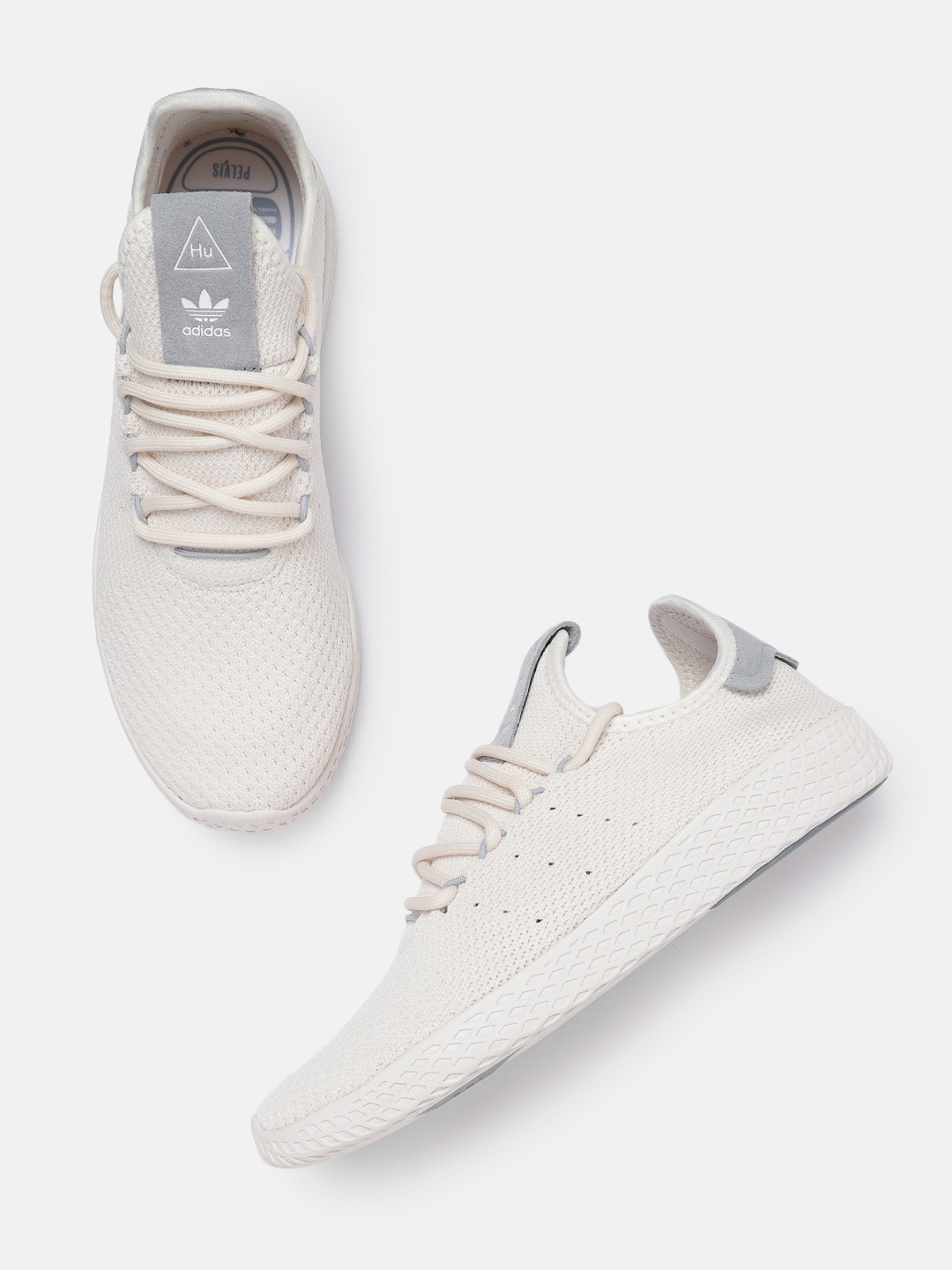 

ADIDAS Originals Men Cream-Coloured Pharrell Williams Tennis PU Sneakers