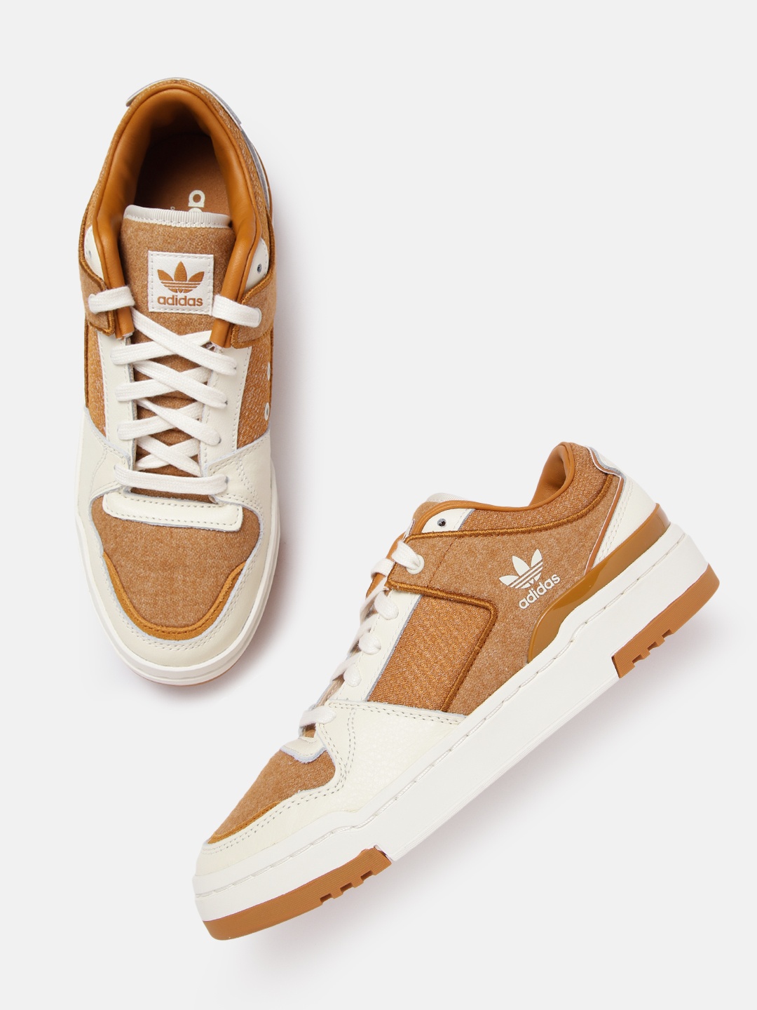 

ADIDAS Originals Men Brown & Off White Colourblocked Forum Luxe Low Sneakers