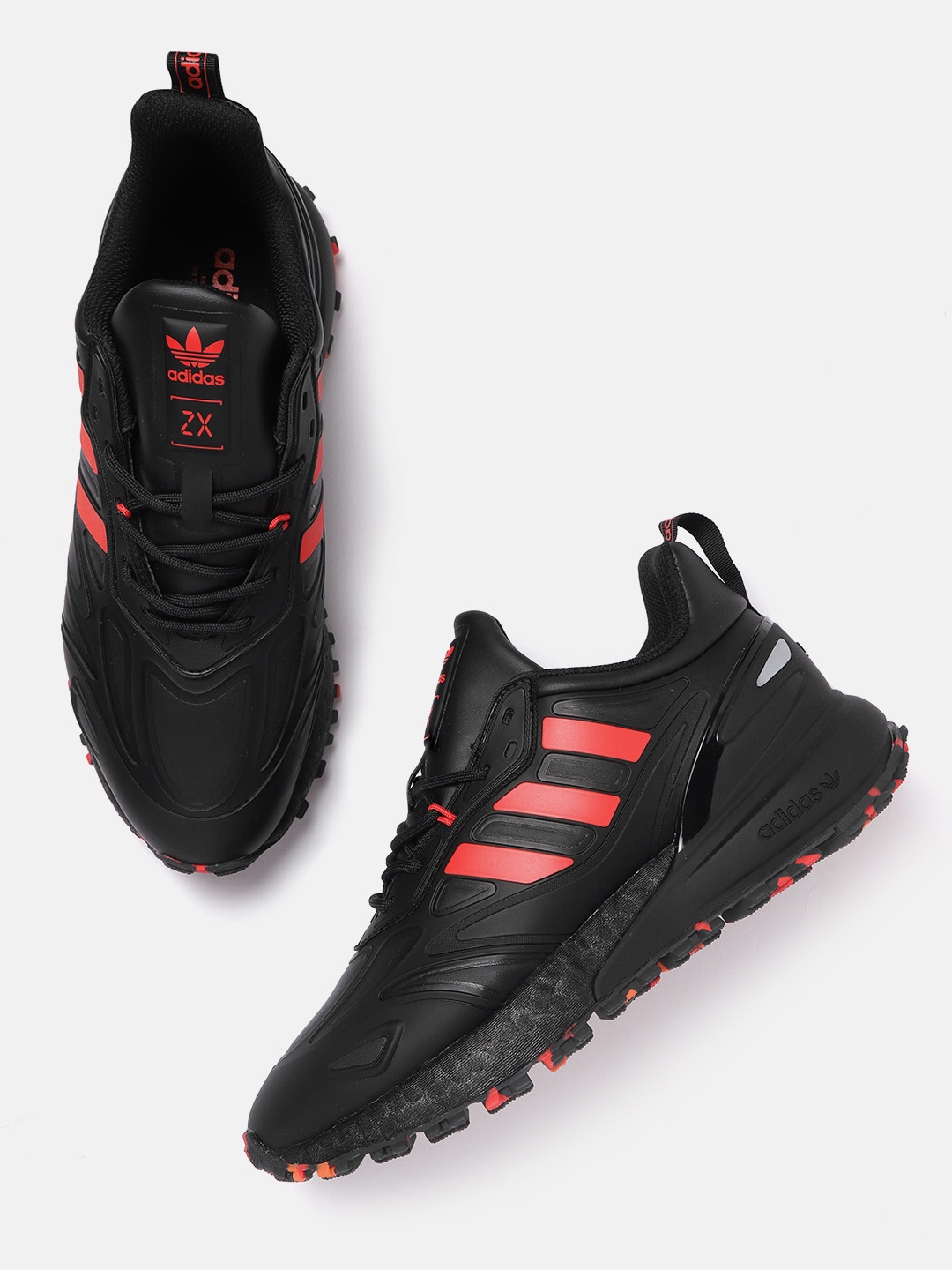 

ADIDAS Originals Men Black Solid ZX 2K Boost 2.0 Trail Sneakers